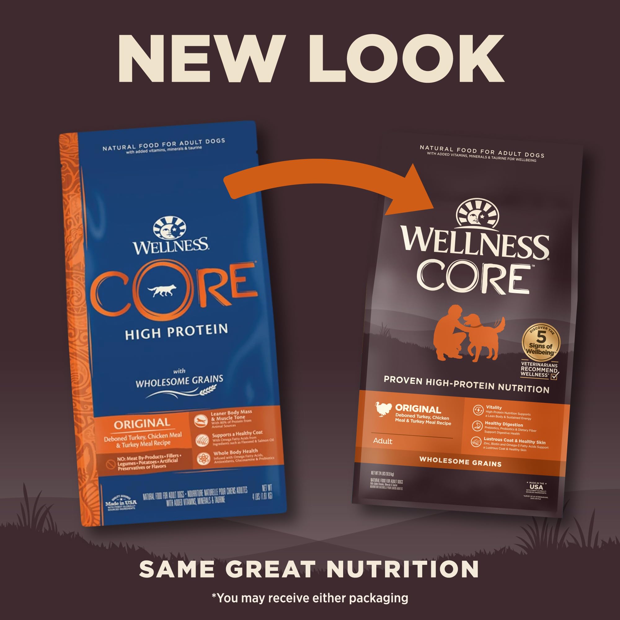 Wellness CORE Wholesome Grains Original Recipe, 24 Pound Bag