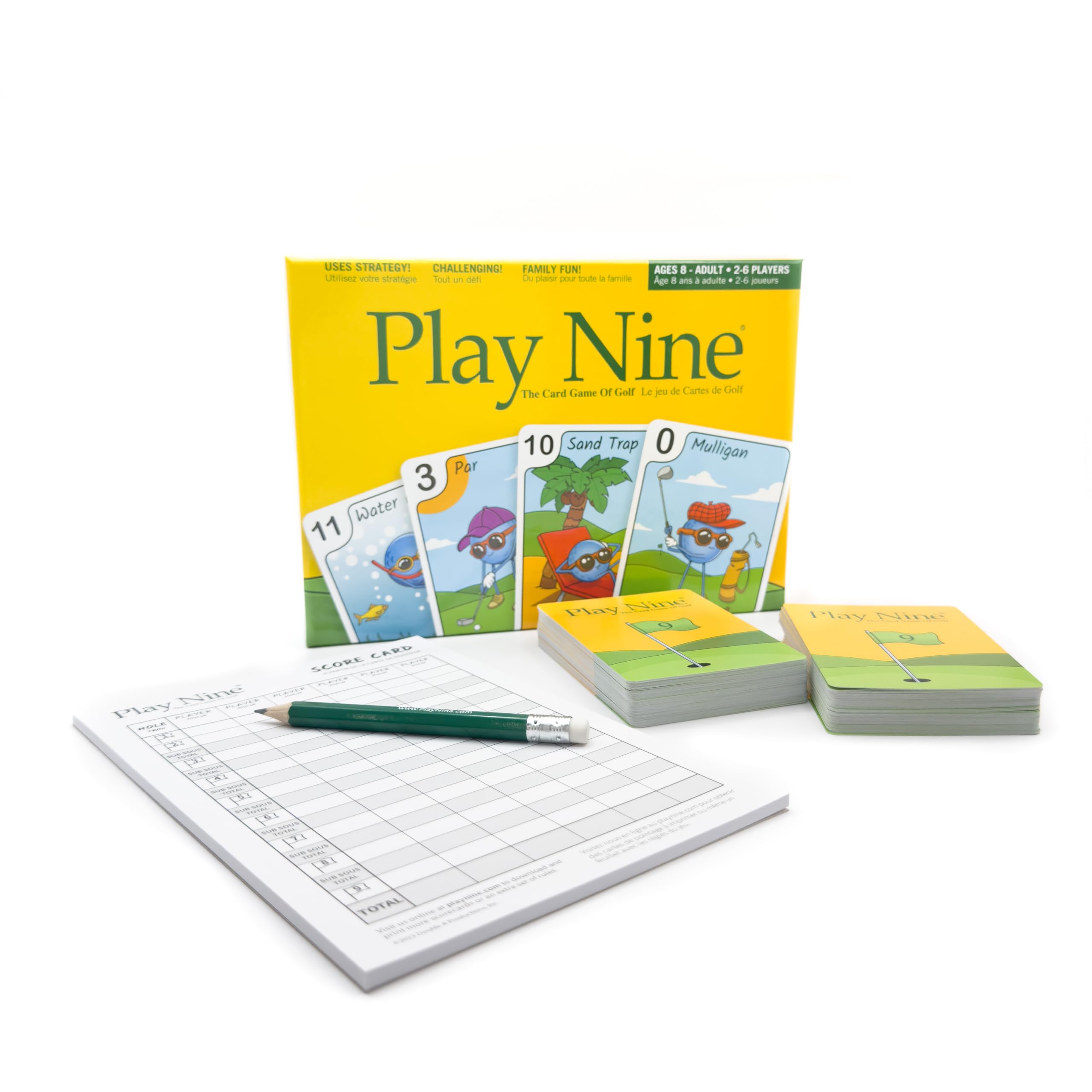 PLAY NINE - The Card Game for Families,Best Strategy Game For Couples, Fun Game Night Kids, Teens and Adults, The Perfect Golf Gift