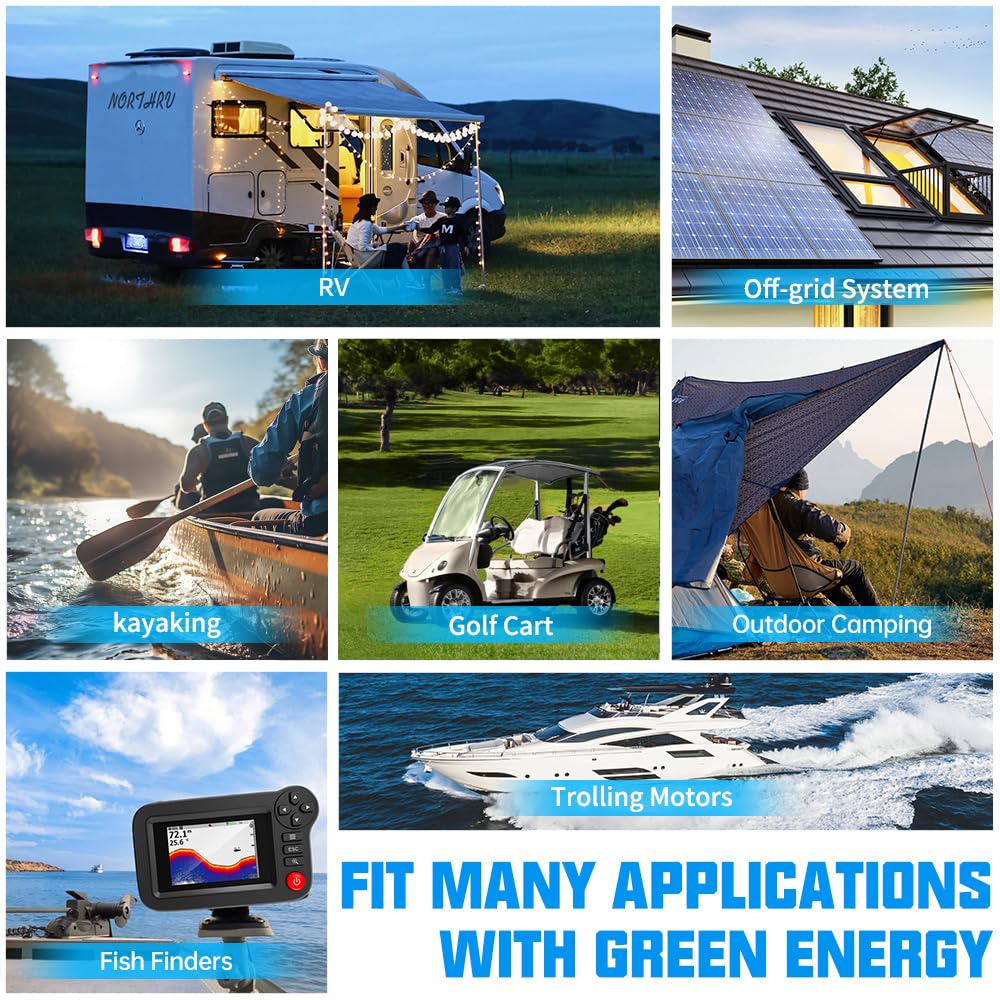 Acoucou 12V 100Ah Bluetooth LiFePO4 Battery, Group 31 Deep Cycle Battery with 100A BMS and 1280Wh Max to 15000 Cycles, Low-Temp Protection&10 Year Lifespan Perfect for RV,Solar System,Trolling Motors