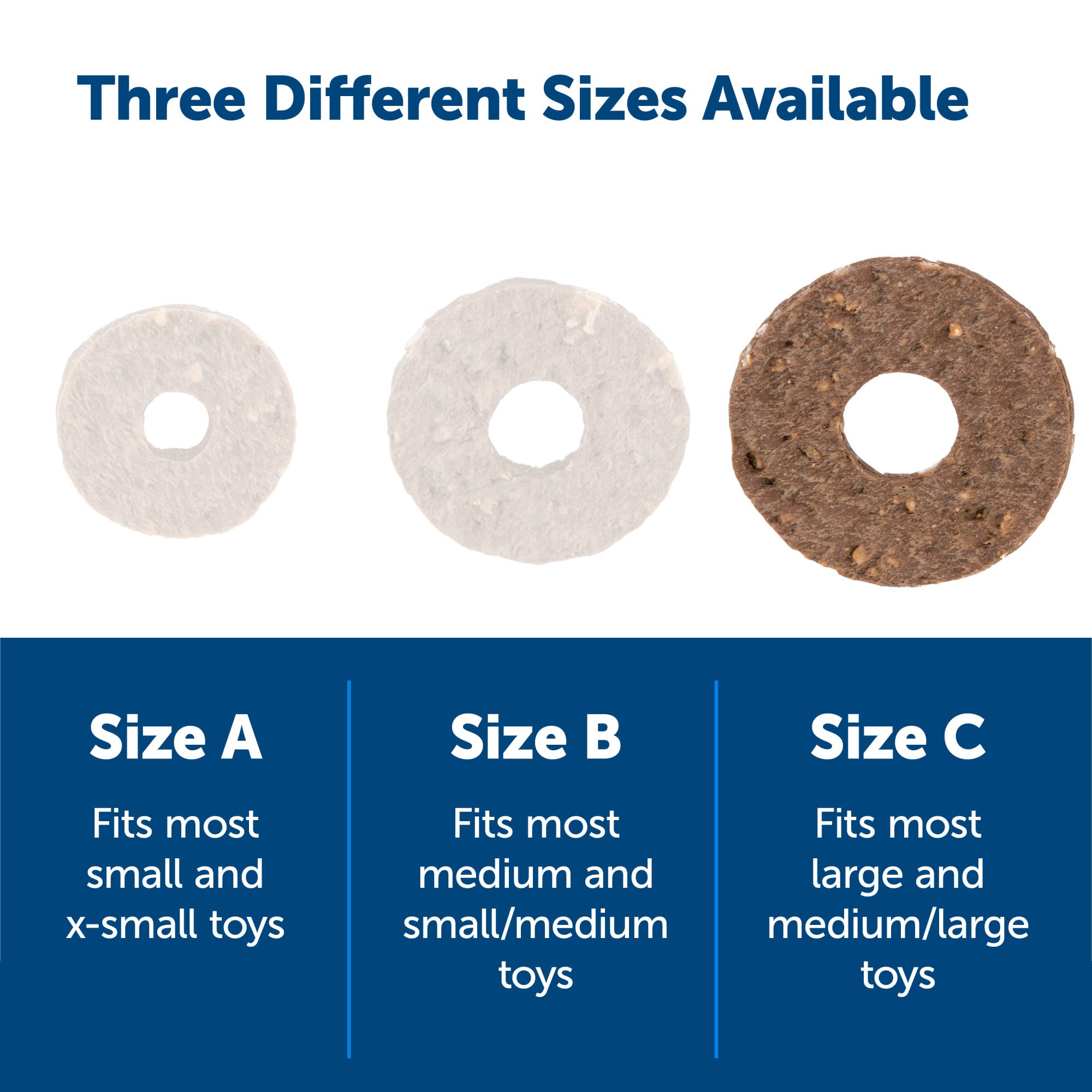 PetSafe Natural Rawhide Treat Ring Refills, Size C, Replacement Treats Busy Buddy Treat Ring Holding Toys, Large