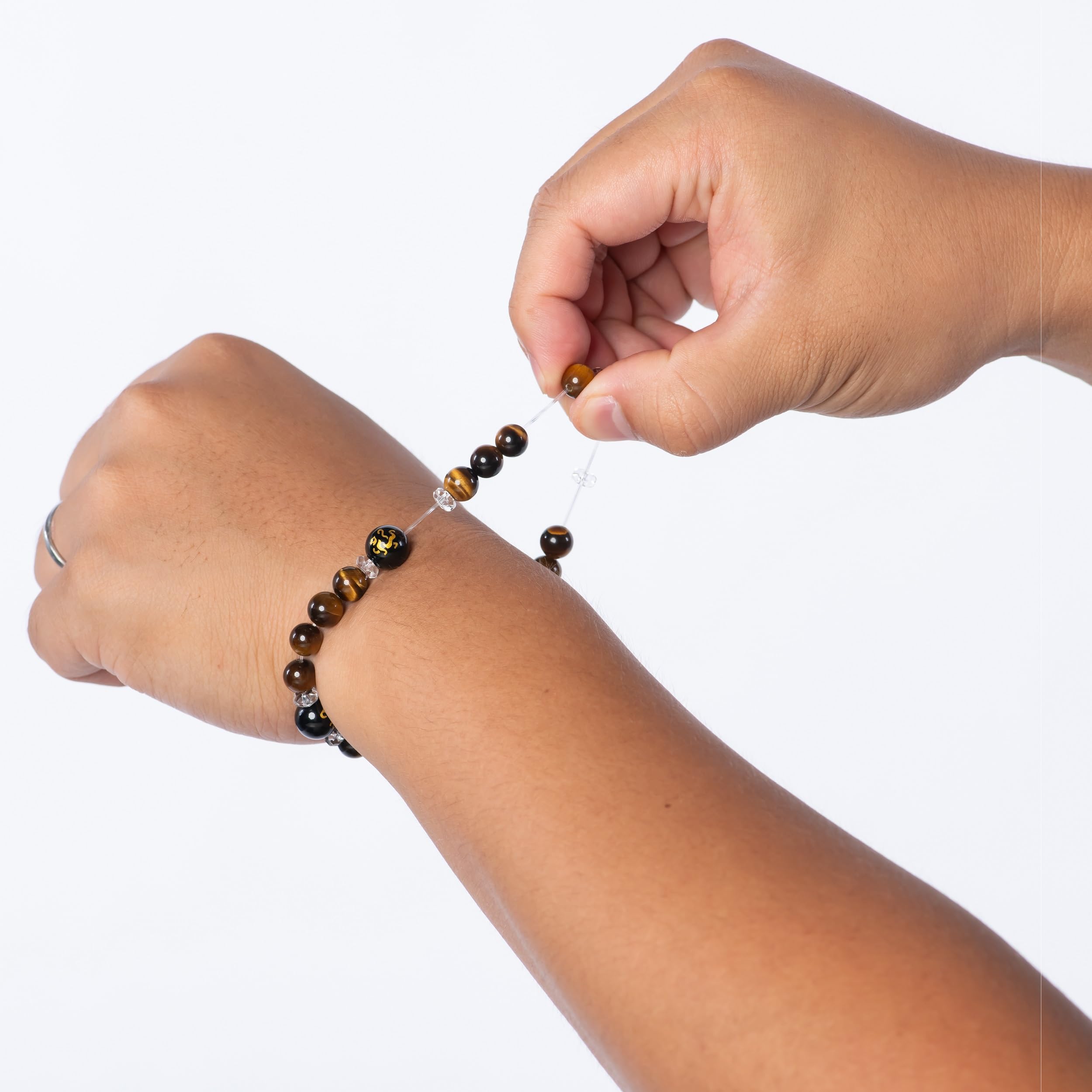 Lucky Shop MADE IN JAPAN Feng Shui bracelet Guardian Deities onyx crystal bracelet for money 6-8 inches stretch tiger eye quartz Japanese good luck charm unisex