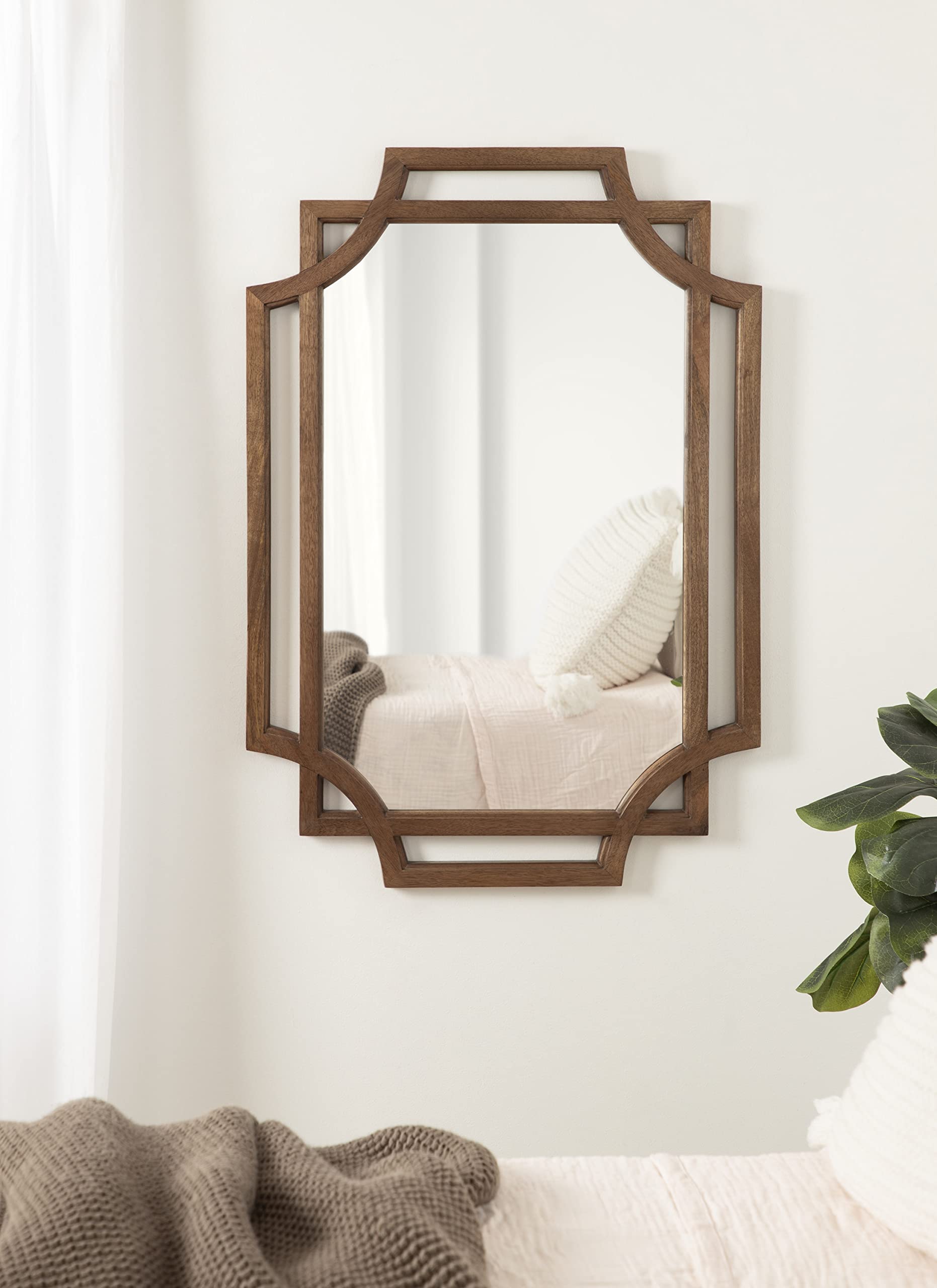 Kate and Laurel Minuette Modern Wall Mirror, 40 x 27, Natural Wood, Modern Farmhouse Home Decor for Wall