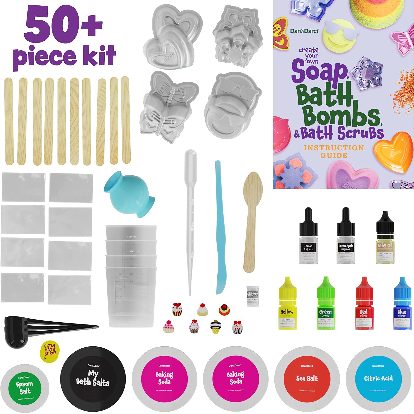 Dan&Darci Soap & Bath Bomb Making Kit for Kids, 3-in-1 Spa Science Kit, Easter Craft Gifts for Girls & Boys Age 6-12 Year Old Girl Crafts Kits : DIY Experiment Toys, Craft Gift for Kids Ages