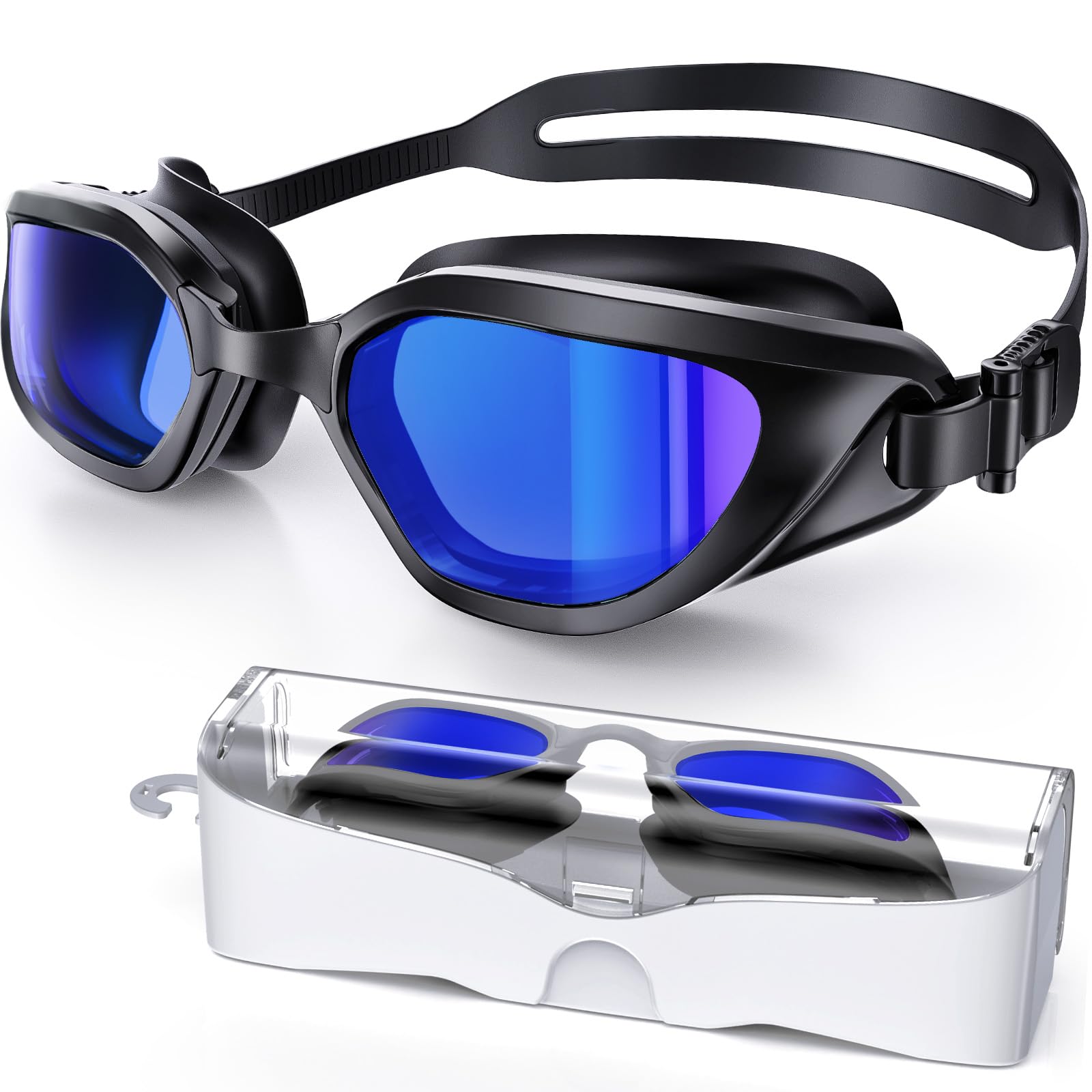 Vegemono Swim Goggles, Swimming Goggles Adults, Anti-Fog Goggles, UV Protection Polarized Pool Goggles for Youth Men Women