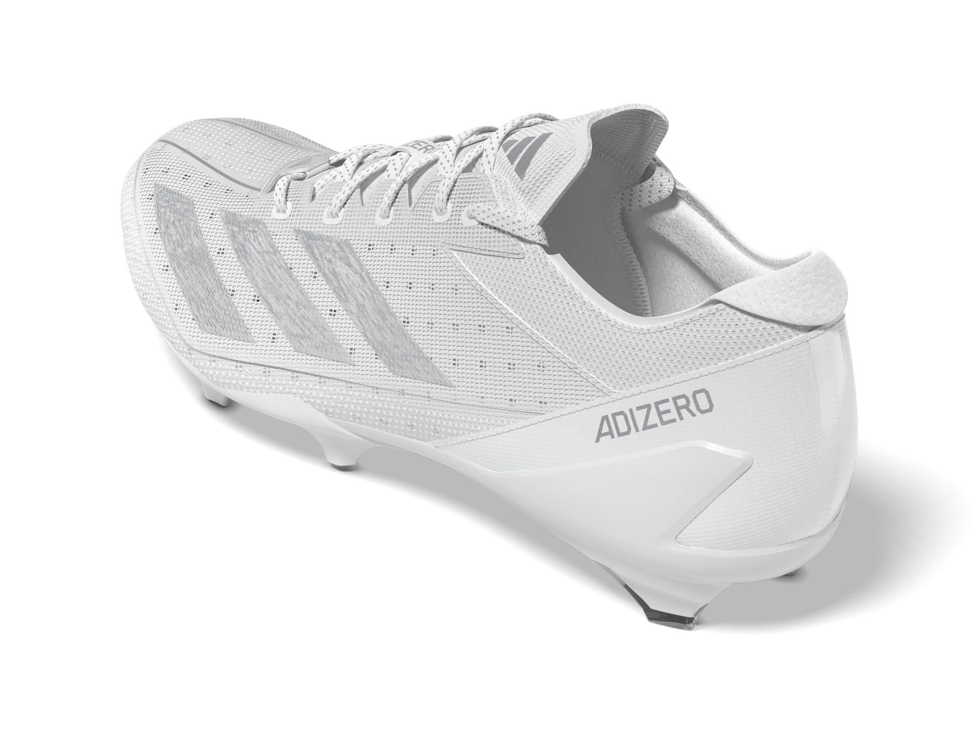 adidas Men's Adizero Electric American Football Sneaker, White/Silver Metallic/White, 12