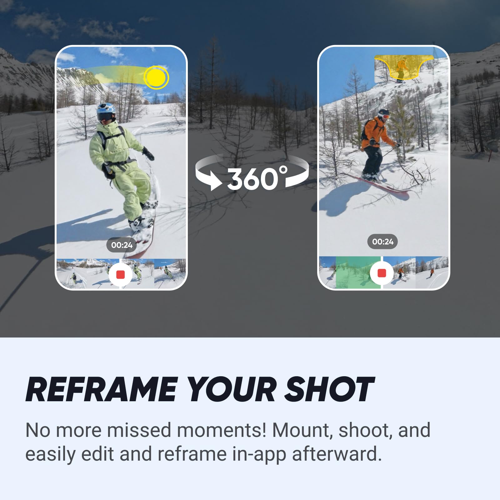 Insta360 X4 Snowboard Bundle - 8K Waterproof 360 Action Camera, 4K Wide-Angle Video, Invisible Selfie Stick Effect, Removable Lens Guards, 135 Min Battery Life, AI Editing, No Micro SD Card