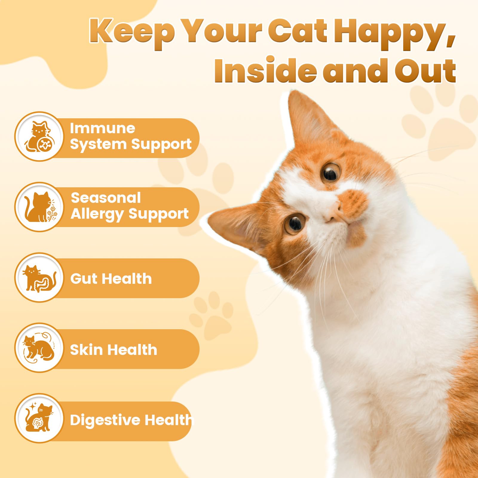 Cat Allergy Relief for Cats, Crunchy & Creamy Chews for Immune & Skin Coat Support – Seasonal Allergies, Itching Relief, Omega 3 & Probiotic Natural Supplement for Cats, Chicken Flavor – 500 Chews