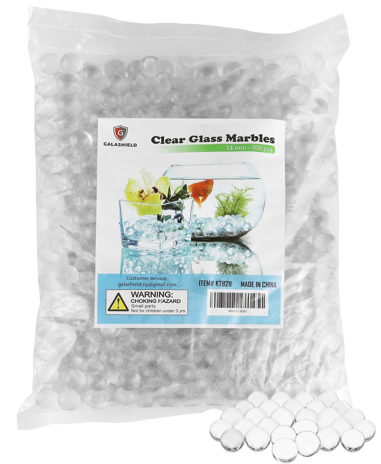 Galashield Clear Glass Marbles for Vases Bulk Round 500 Pieces