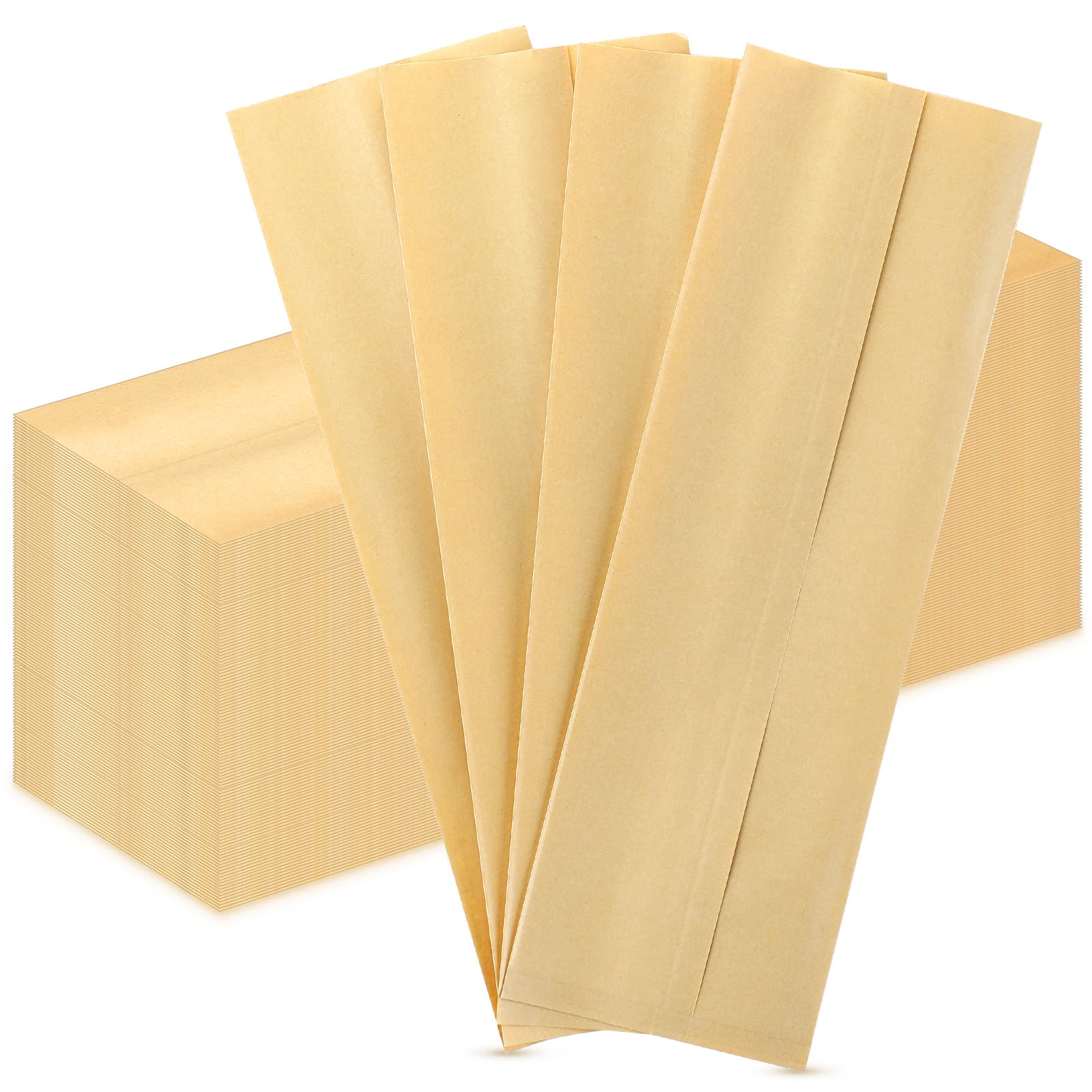 Handepo 2000 Pcs Kraft Brown Paper Bags, 3 x 10 Inch, Churro Bags for Silverware Cutlery Utensils Bakery Treats Pretzel Rods Candy Cookies Kitchen Party Supplies