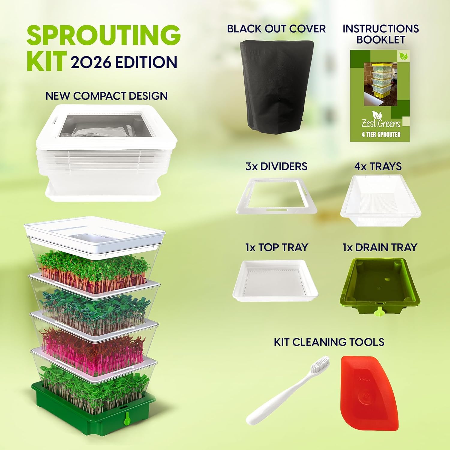4-Tier Sprouting Growing Kit & Sprouting Seeds