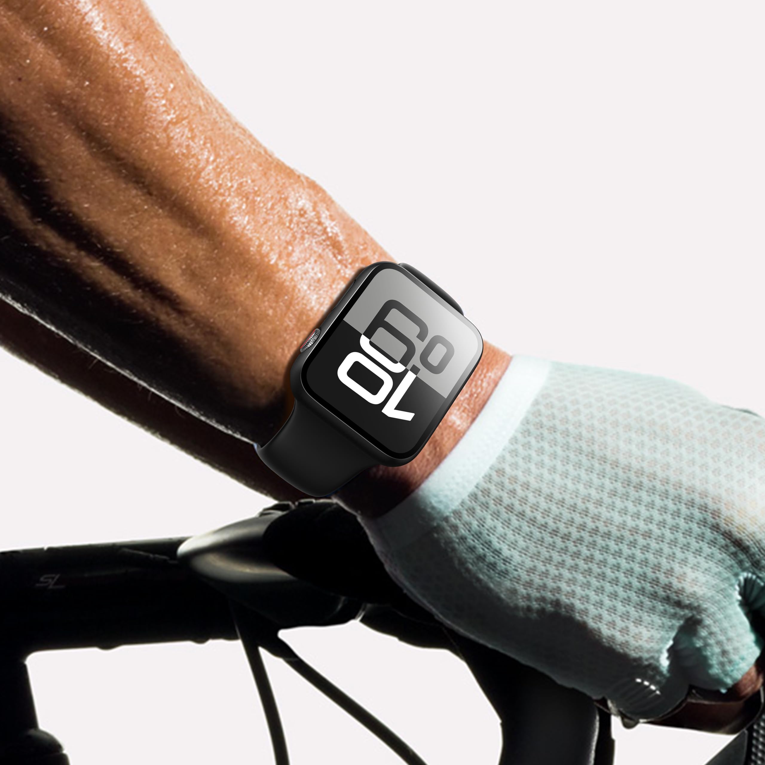 Misxi 2 Pack Tempered Glass Case Compatible for Apple Watch Series 10 (2024) 42mm, Hard PC Screen Protector Ultra-Thin Lightweight Scratch-Resistant Cover for iWatch, 1 Black + 1 Transparent