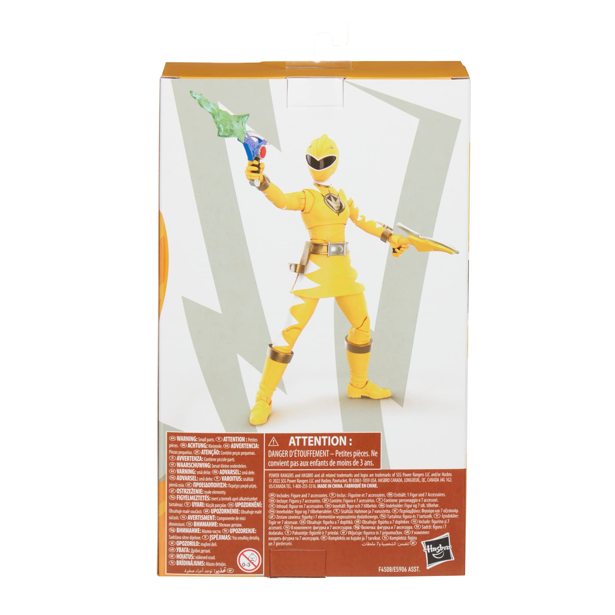 Power Rangers Lightning Collection Dino Thunder Yellow Ranger 6-Inch Premium Collectible Action Figure Toy with Accessories, Ages 4 and Up