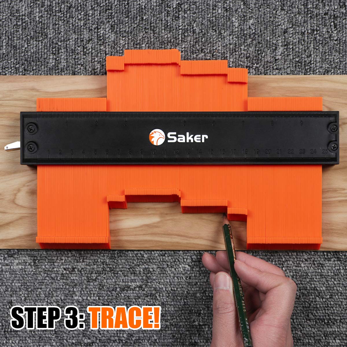 Saker Contour Gauge Christmas Gifts (10 Inch) Profile Tool-Adjustable Lock Gift for Men Women Dad Him Boyfriend Husband-Precisely Copy Irregular Shape Duplicator-Welding Floor Woodworking Tool Tracing