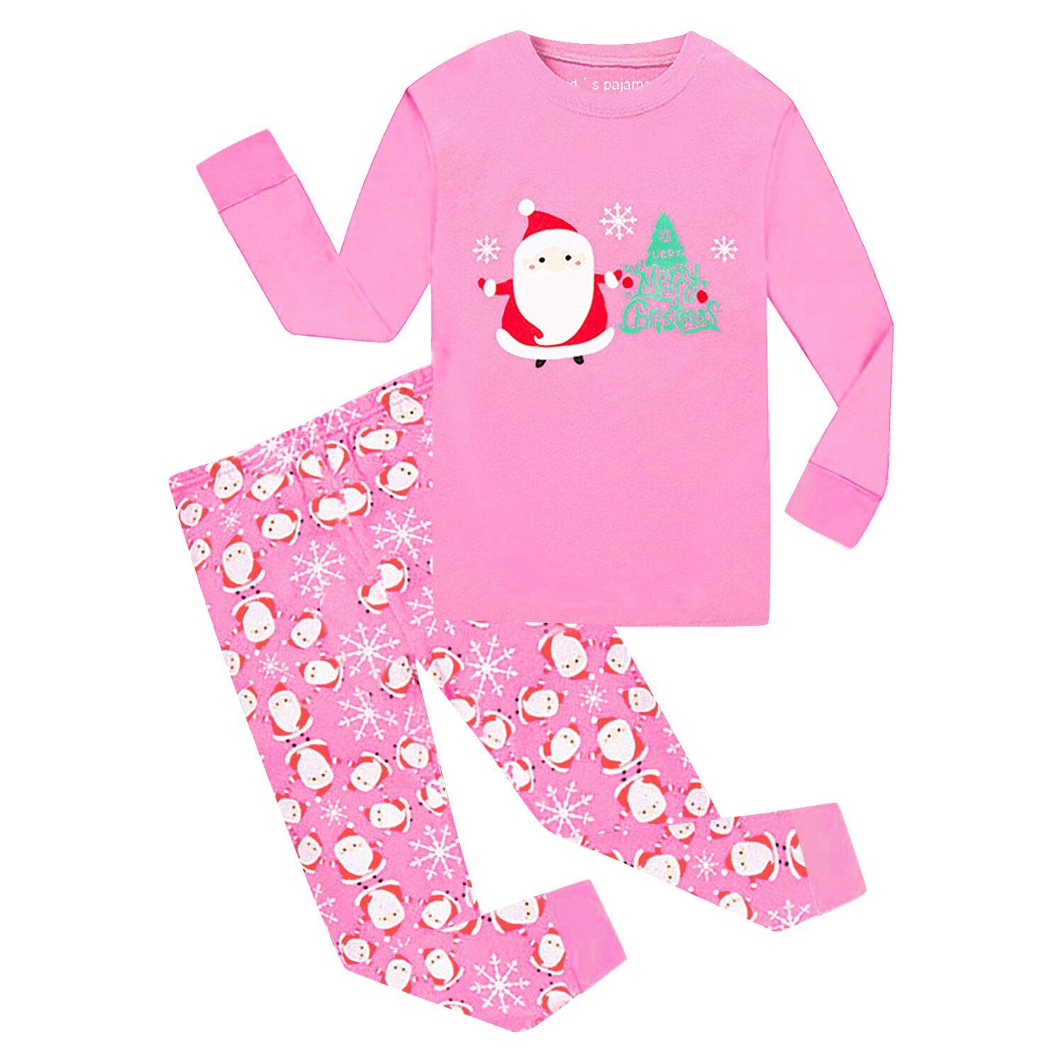 N/P Girls Christmas Pajamas Toddler Kids Pjs Girls Boys Santa Claus Pajamas Cotton Winter Sleepwear Children Clothes Size 6