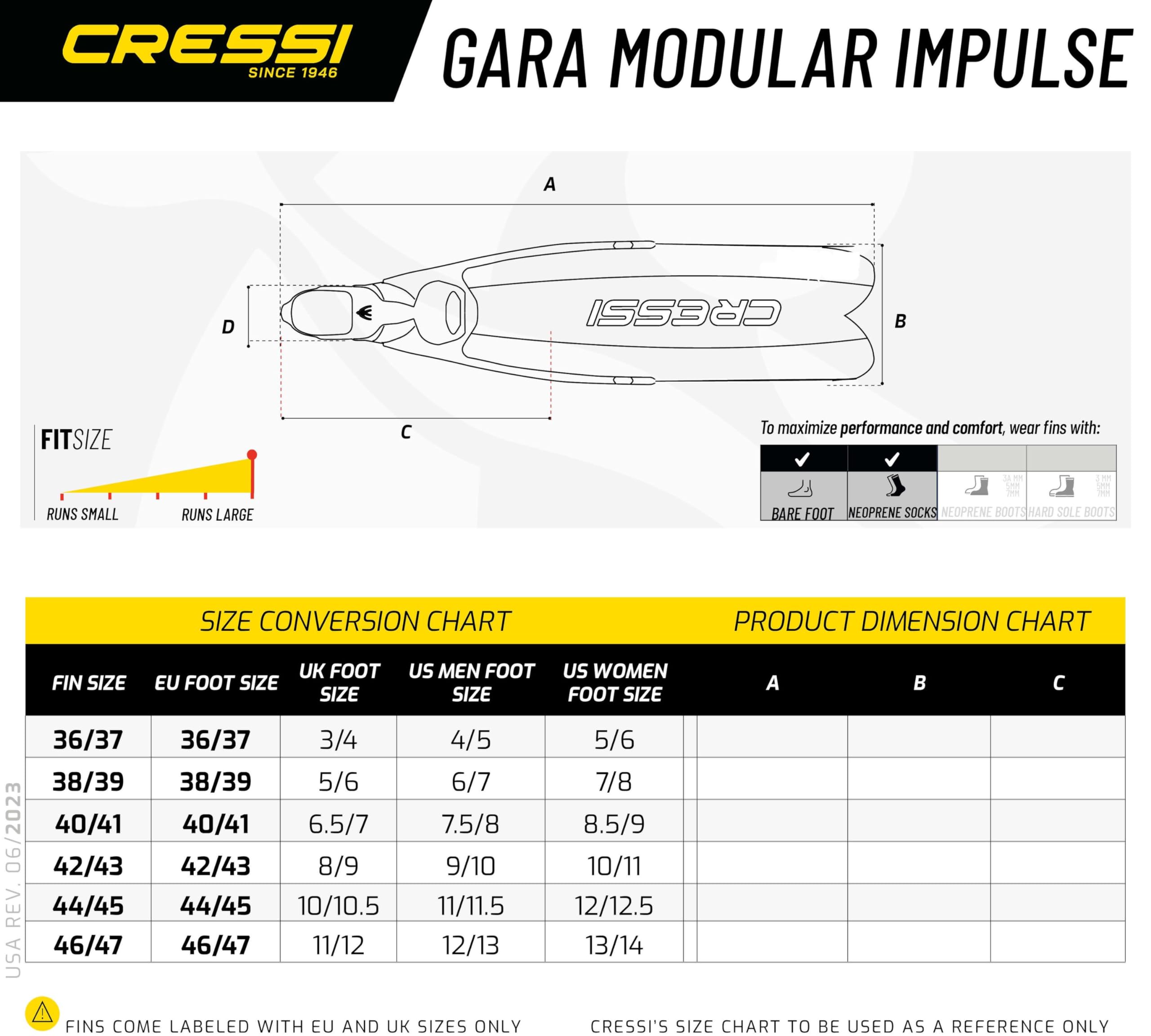 Cressi Gara Modular Impulse, Blue, 42/43