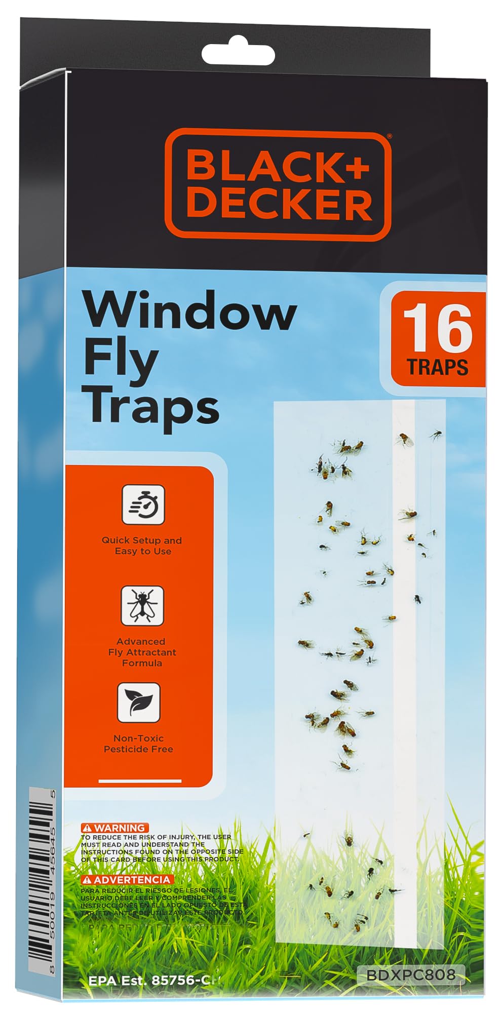 BLACK+DECKER Fruit Fly Trap- Fly Trap- Gnat Trap- Gnat Killer Indoor- Fly Strips- Sticky Fly Paper Strips for Flies, Gnats, Moths, Mosquitoes & Other Insects- Pre-Baited (Pack of 16)