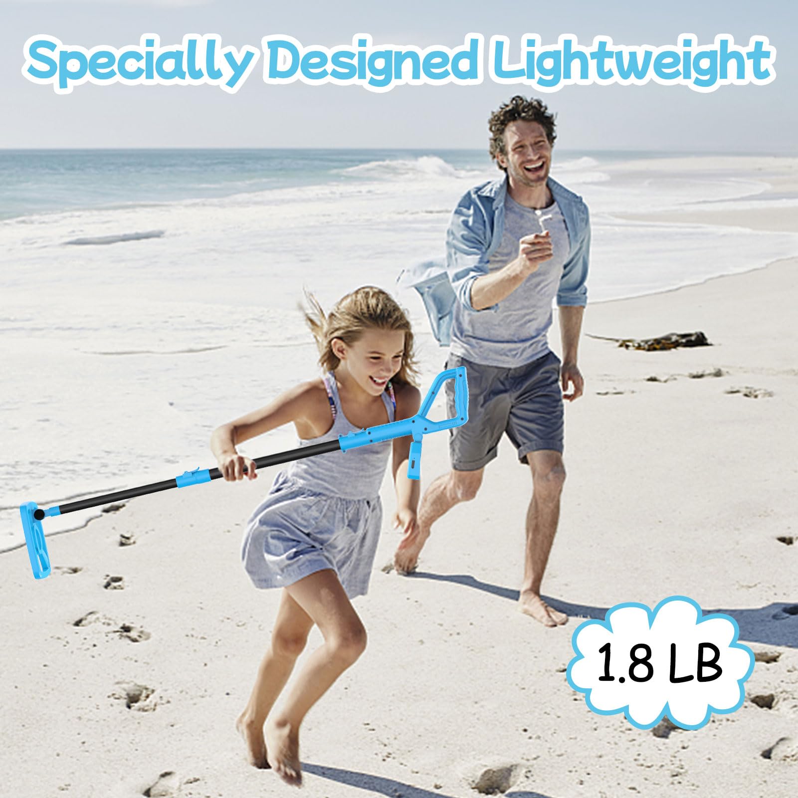 OMMO Metal Detector, Rechargeable Built-in Battery Kids Metal Detector with Funny LCD Display, Adjustable Metal Detectors for Kids with IP67 Waterproof 6.5” Search Coil for Exploring Outdoor