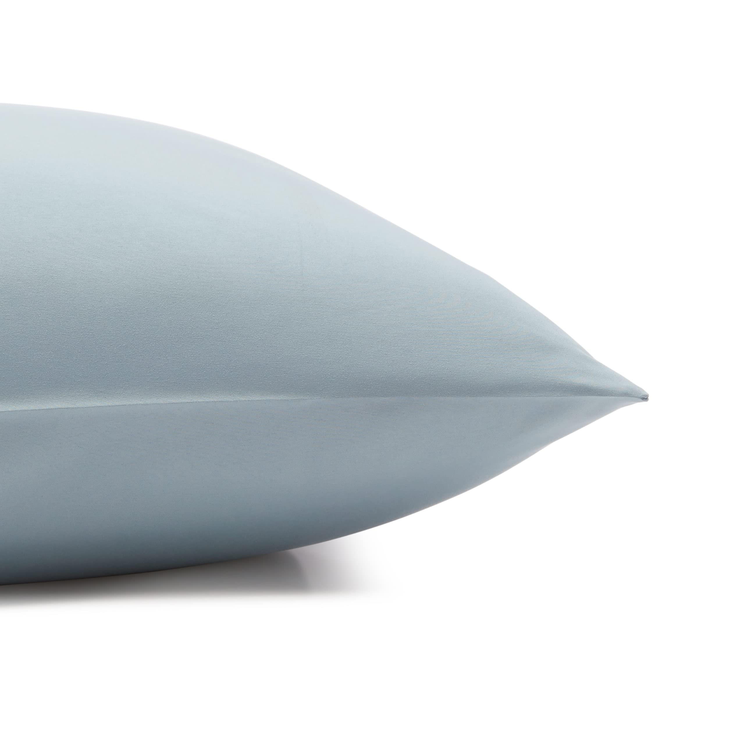 Amazon Basics Lightweight Super Soft Easy Care Microfiber 4 Piece Bed Sheet Set with 14-Inch Deep Pockets, Queen, Spa Blue, Solid