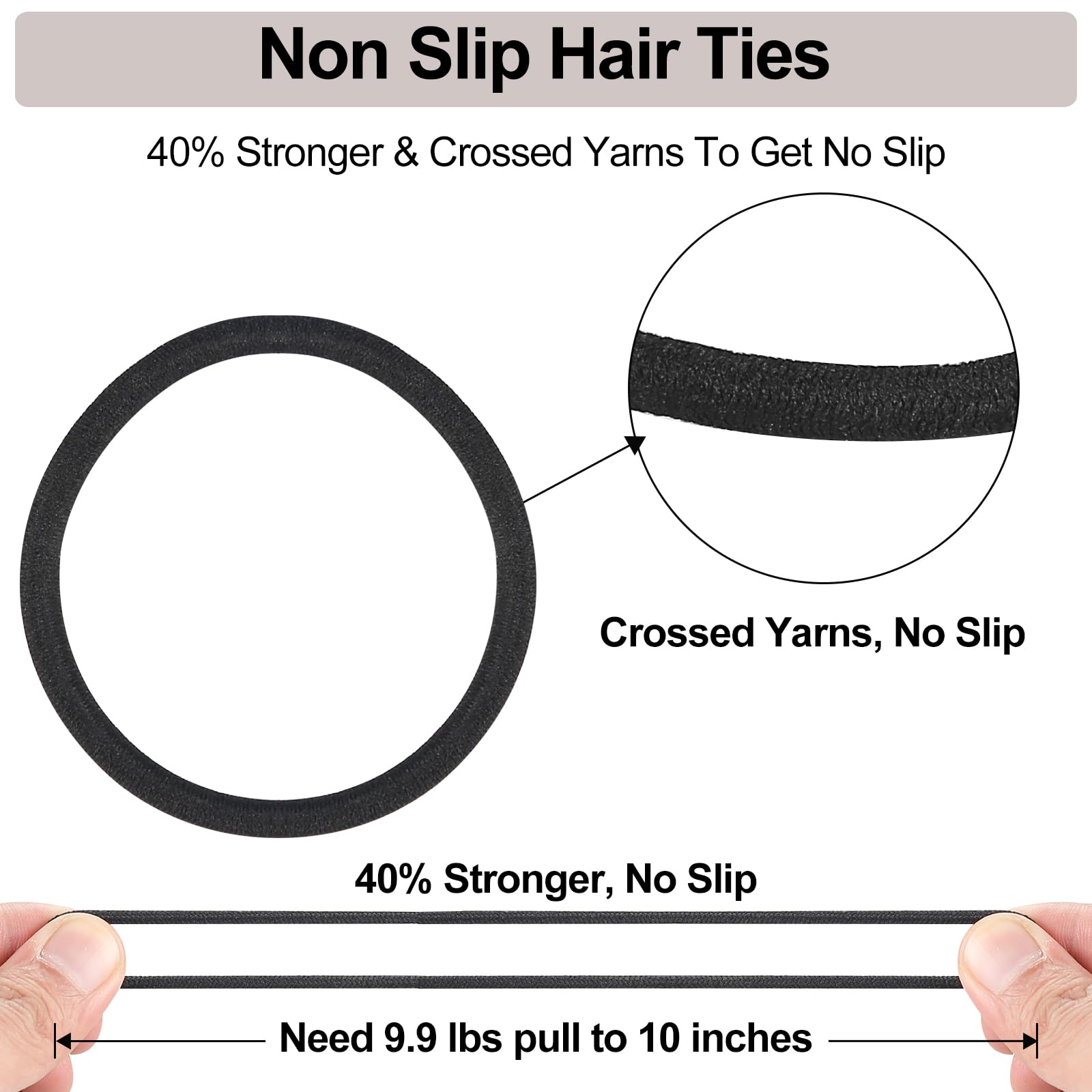 ADRIONE Elastic Hair Ties Rubber Bands Hair Elastic Ponytail Holder - 280 Bulk 4MM x 2 Inch for Women, Girls, Kids, Little Girl, Men - No Damage, Ouchless, No Slip ponytails for Thick, Thin, Fine Hair