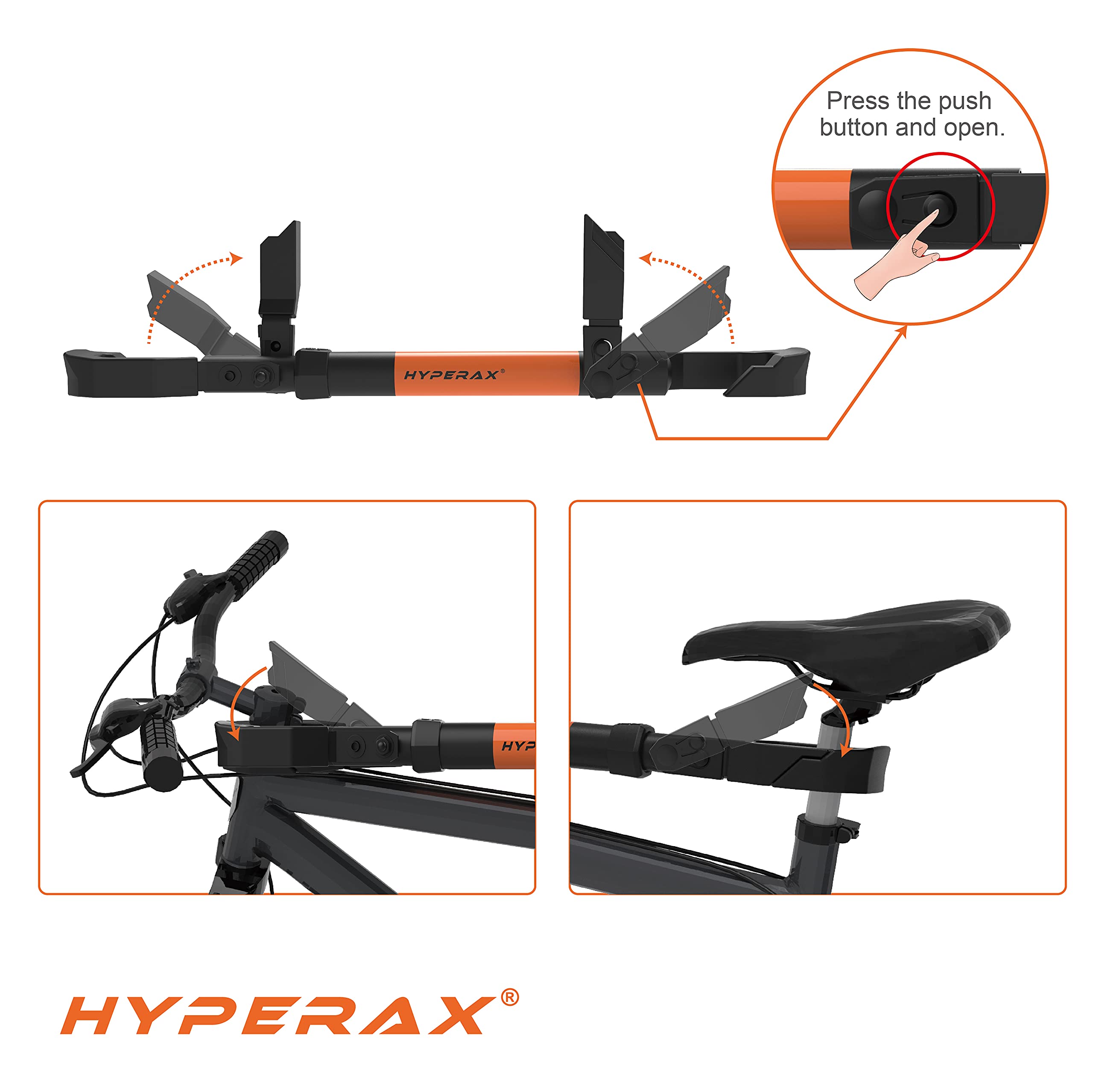 Hyperax Adapter Fits Up to 70lbs for E Bike Hitch Platform Rack, Perfect for LECTRIC, RAD Power, AVENTON, and Other Step Thru or Folding E Bikes.