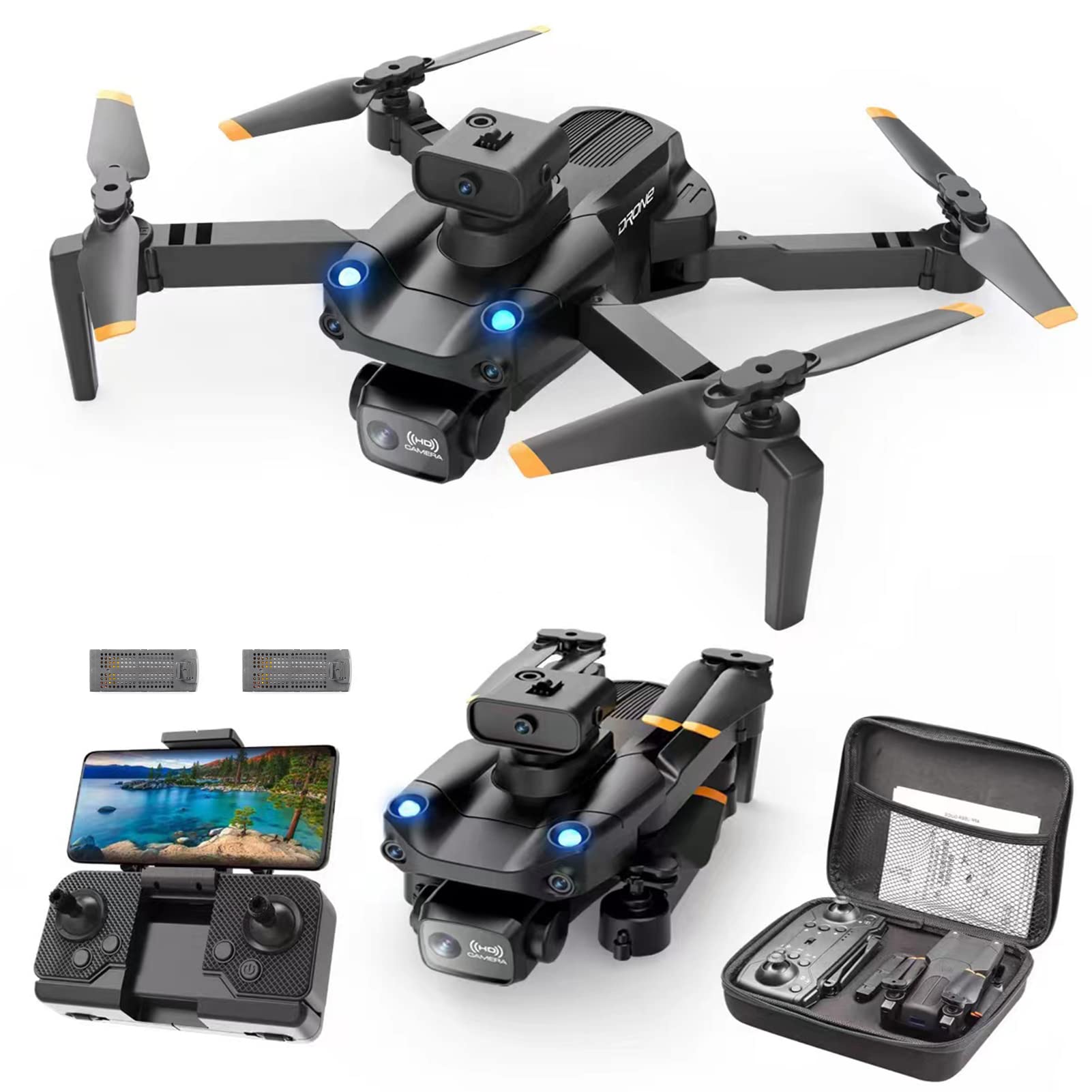 GoolRC Remote Control Drone with Daul Camera 4K 5-Sides Obstacle Avoidance 5GWIFI FPV Foldable Quadcopter with Storage Bag