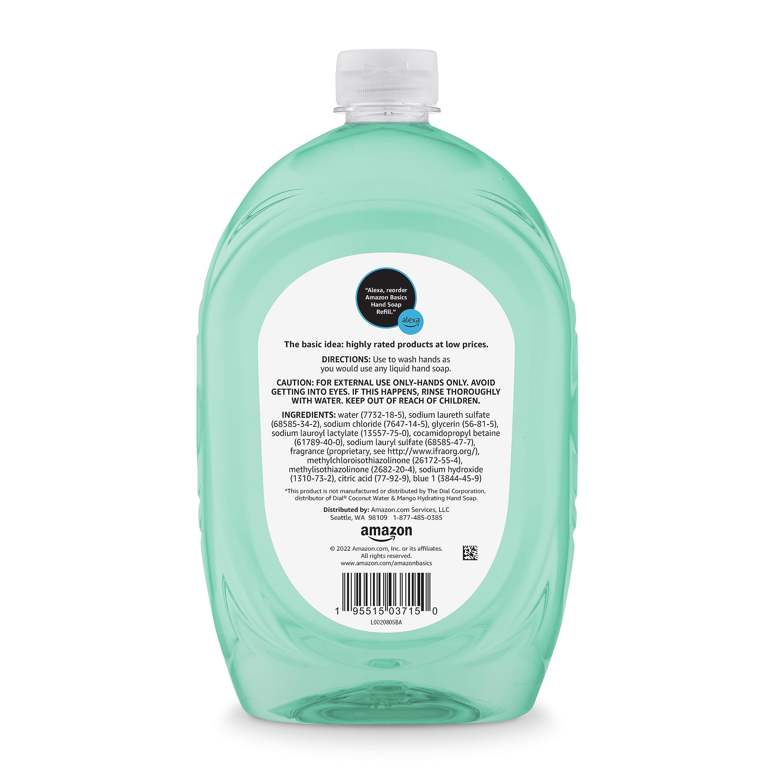 Amazon Basics Liquid Hand Soap Refill, Mango and Coconut Water Scent, Triclosan-Free, 50 Fl Oz (Pack of 1) (Previously Solimo)