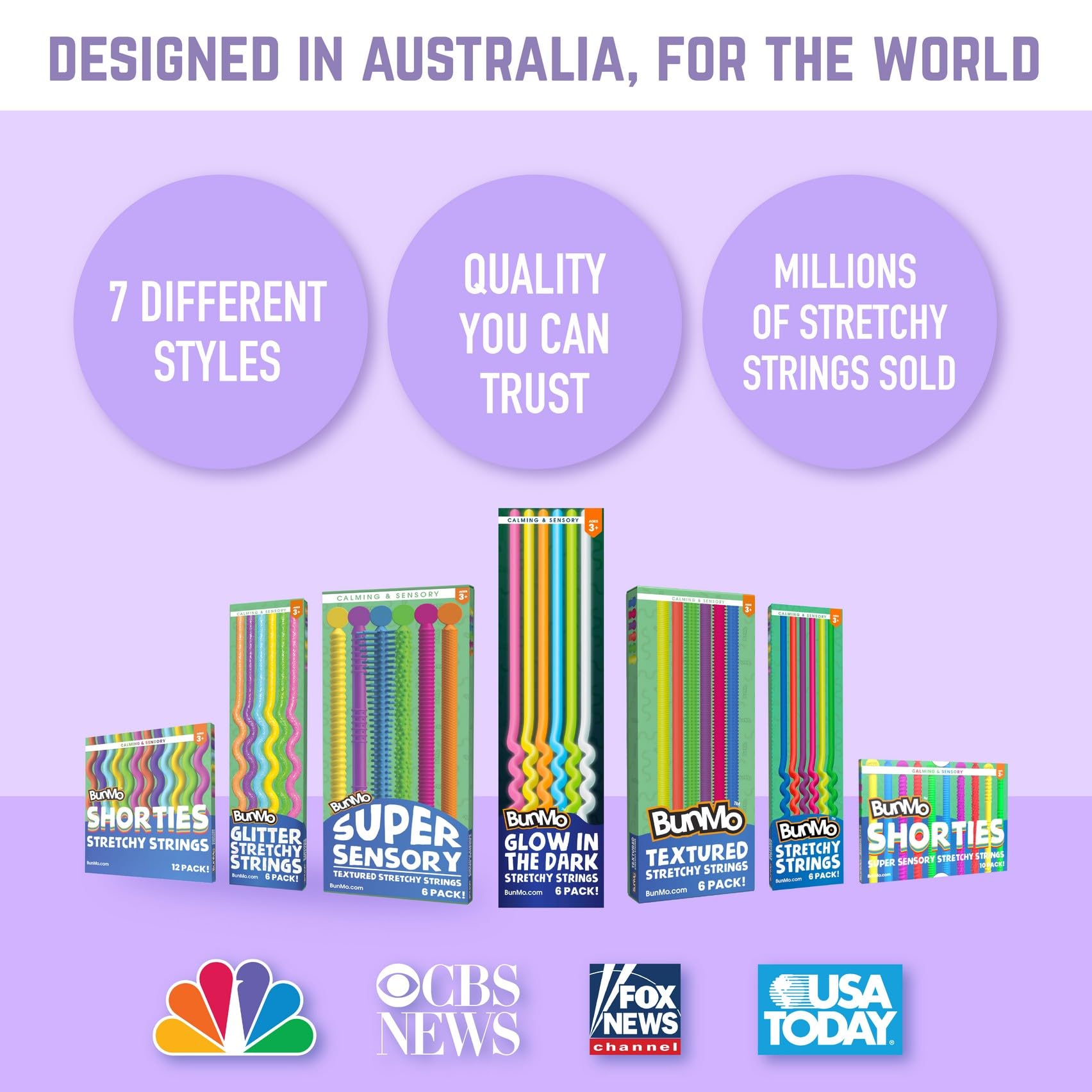 BunMo Bundles: Glow in The Dark & Glitter Stretchy Strings - Perfect Sensory Toys - Calming Sensory Toy - Fun Monkey Stretch Noodles - Stimulating & Soothing Fidget Toy