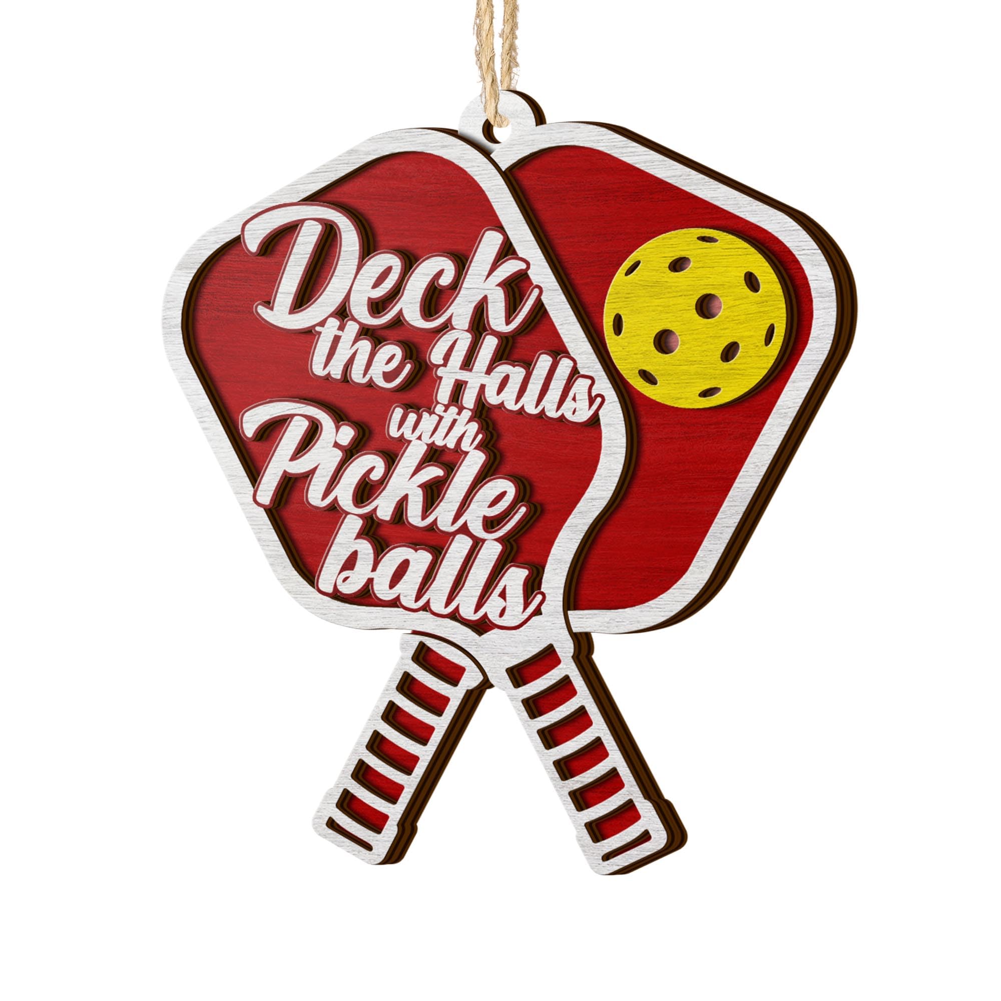 V Vibepy All Over Printed Pickleball Ornaments 2024, Pickleball Christmas Ornaments, Pickleball Gift, Pickleball Acessories Christmas 2 Layers Ornaments for Christmas Tree Hanging