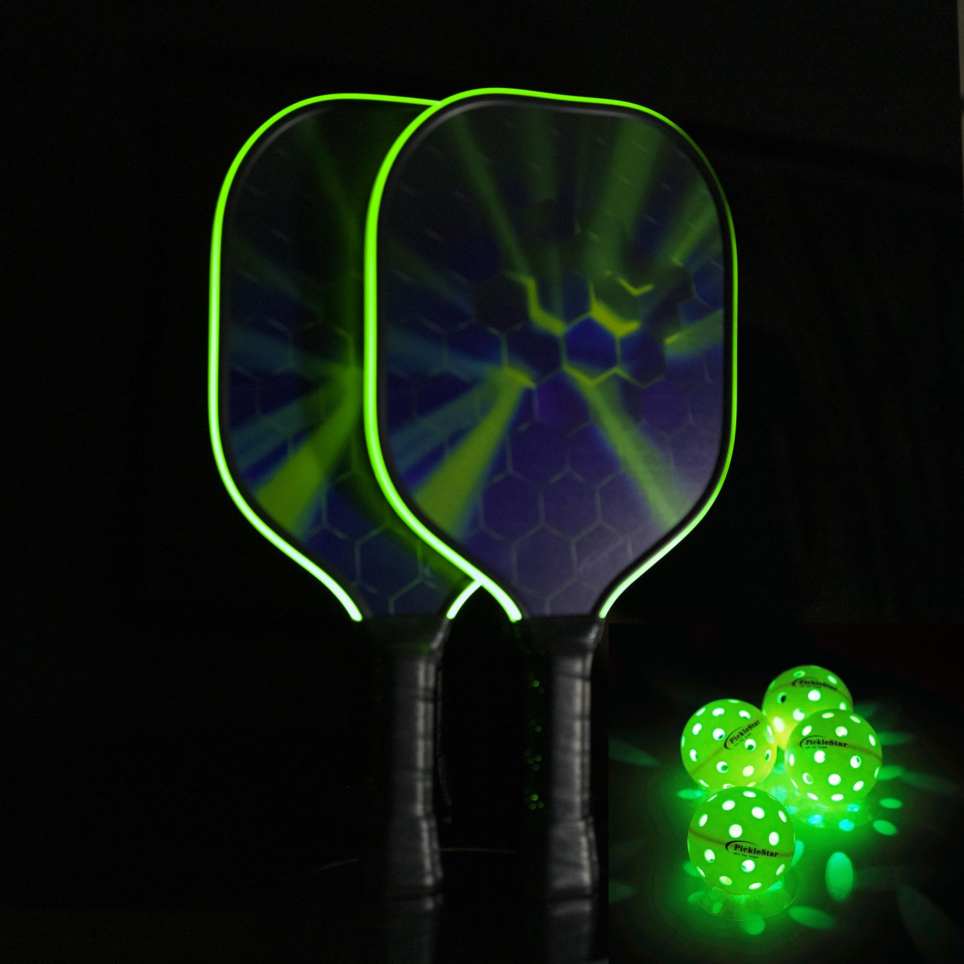 PickleStar LED Pickleball Balls - Next-Generation Glow & Perfectly Balanced Bounce for Advanced Players, Robust and Reliable, 4 Pack with Long-Life Batteries