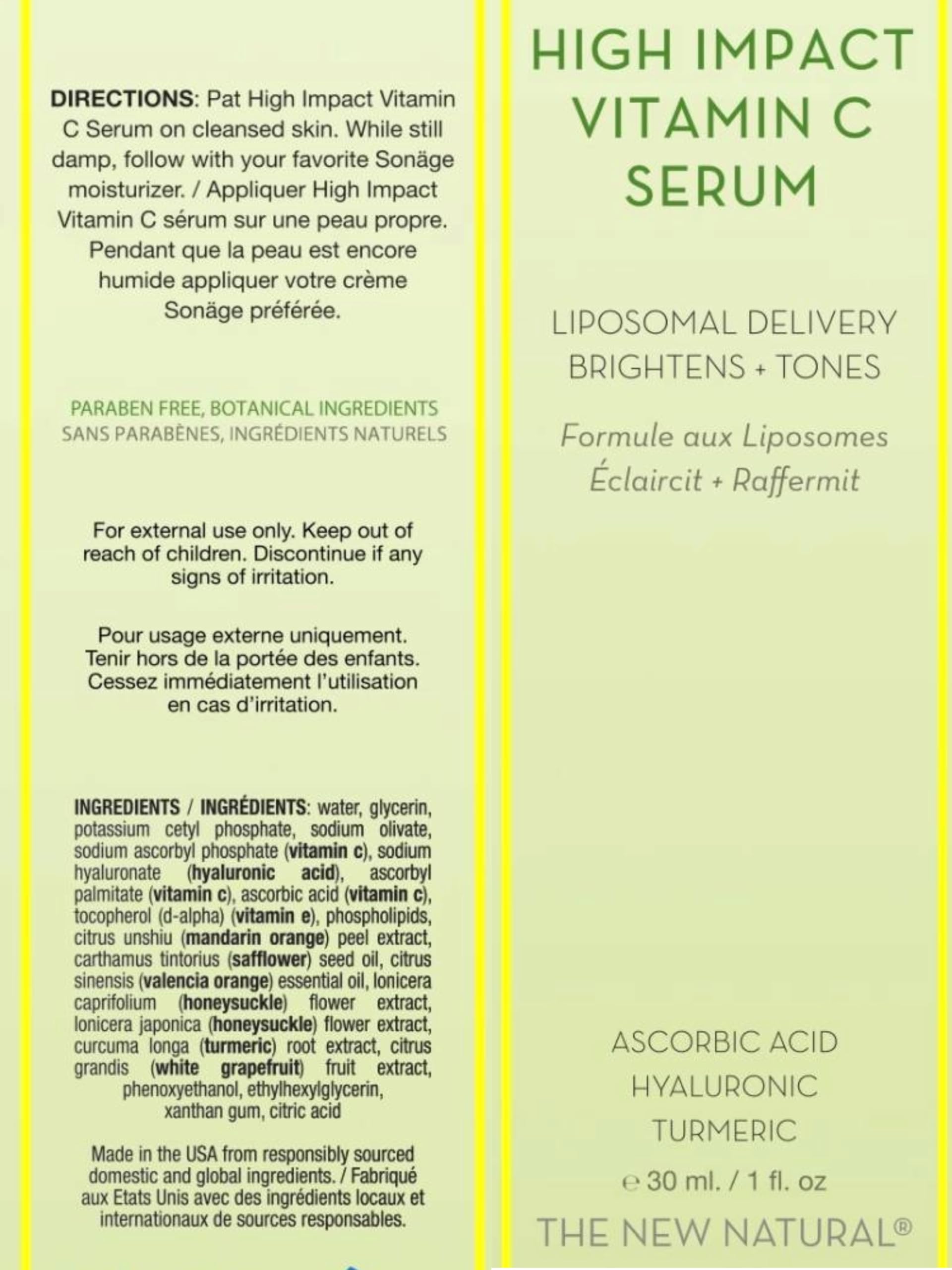 Sonage High Impact Vitamin C Serum: With Hyaluronic Acid | Brightens, Hydrates, Fades Dark Spots and Corrects Skin Tone (30 ml)