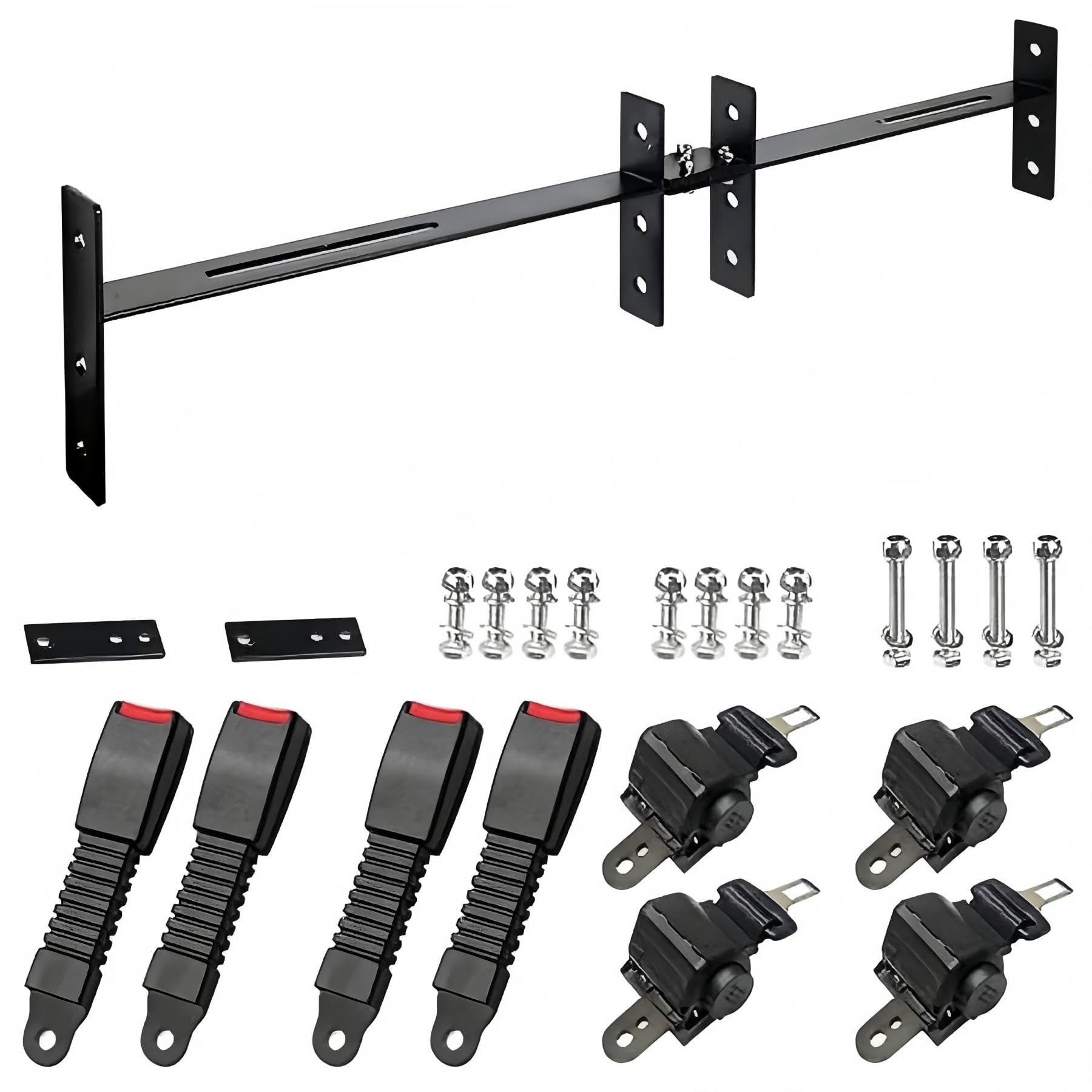 Toriexon Universal Golf Cart Seat Belt, 4 Passengers (2+2) Ezgo Golf Cart Seat Belt, 47“ Retractable Club Car Seat Belts, Fits 4-Seats Golf Car for EZGO, Yamaha Club Car