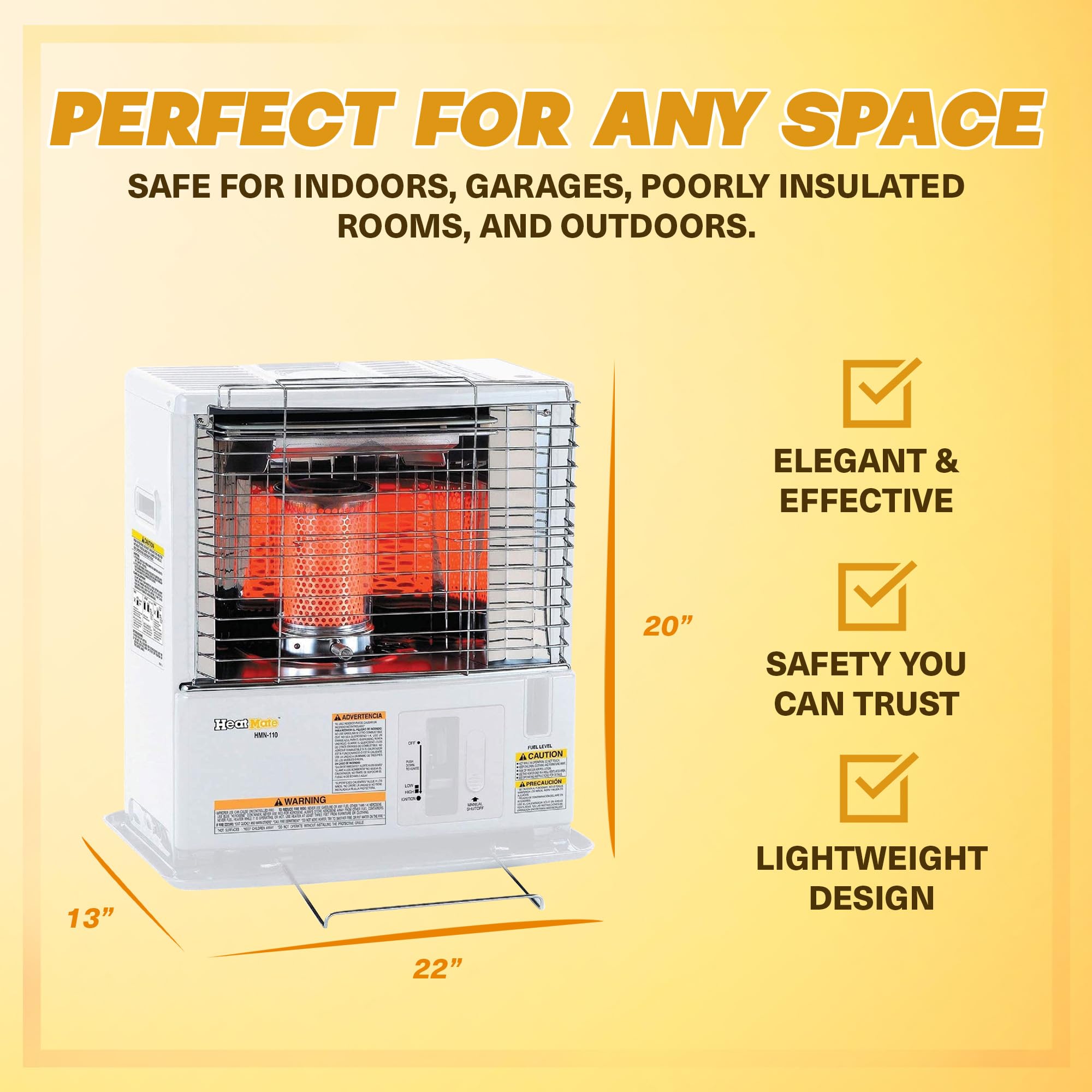 Sengoku HeatMate Portable Kerosene Indoor Outdoor Space Heater for 400 sq. ft., 10,000 BTU