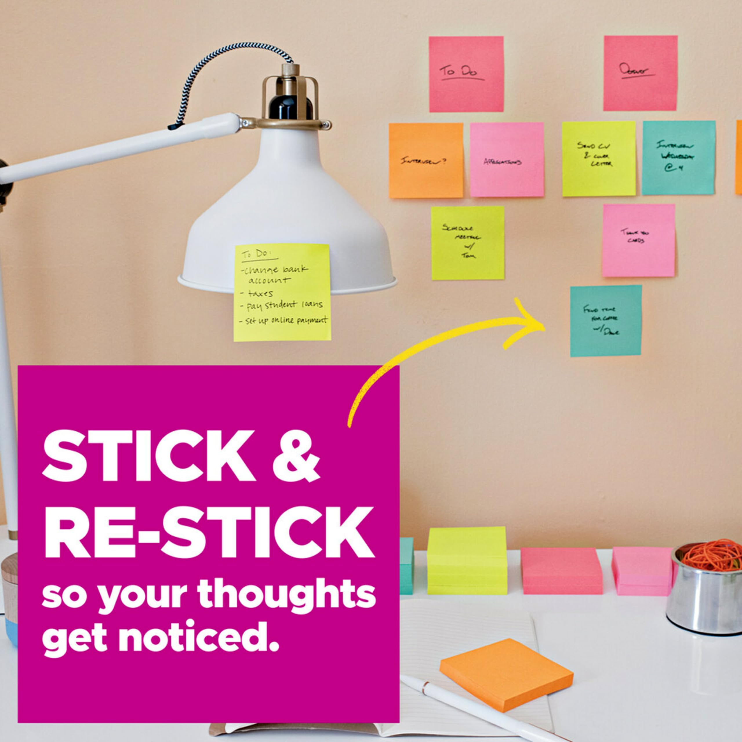 Post-it Super Sticky Notes, 3x3 in, 24 Pads/Pack, 70 Sheets/Pad, Amazon Exclusive Bright Color Collection, Aqua Splash, Acid Lime, Tropical Pink and Iris Infusion