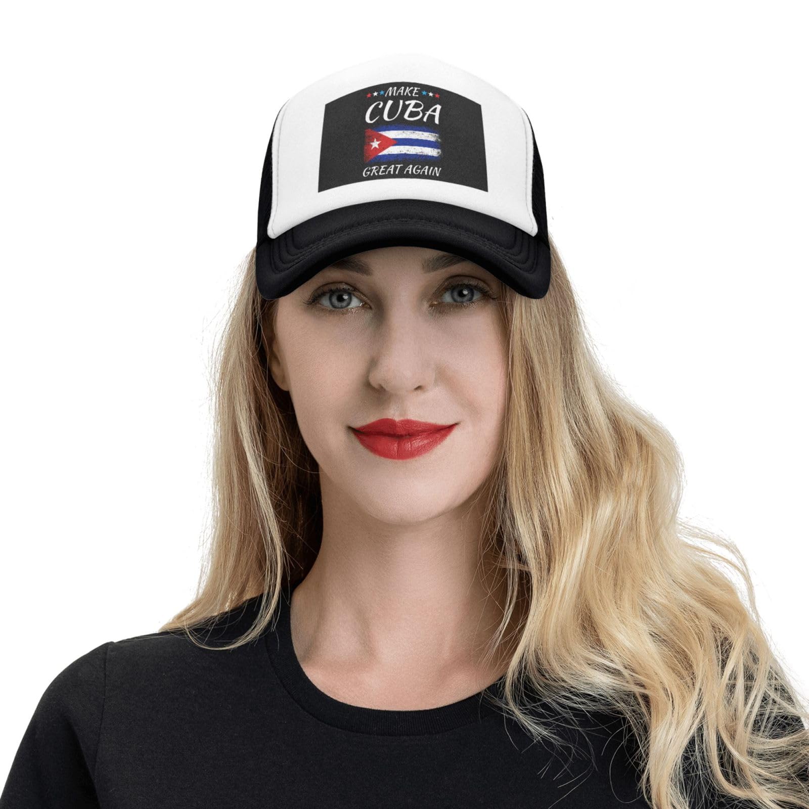 Make Cuba Great Again Adjustable Breathable Mesh Trucker Baseball Cap Unisex8 Black