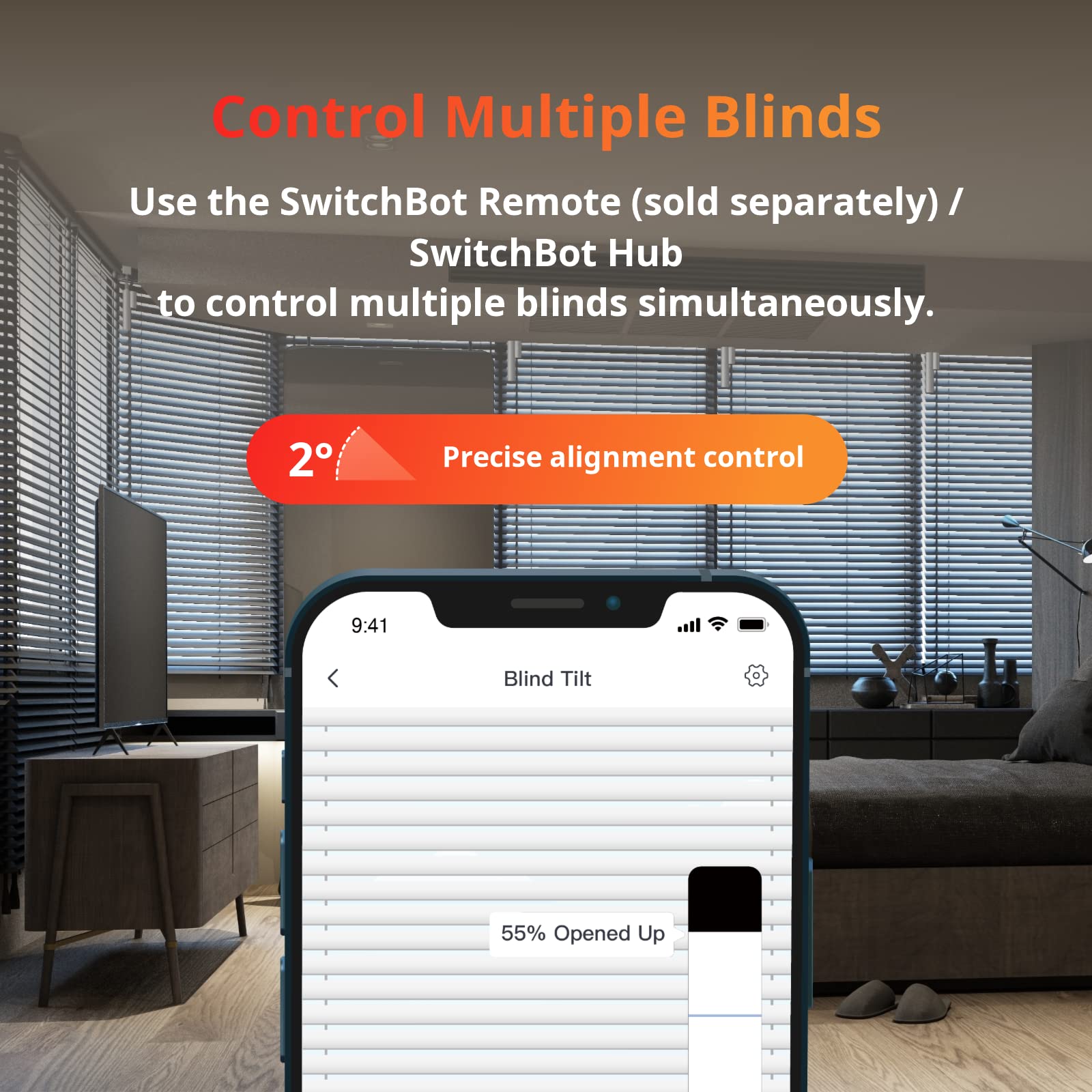 SwitchBot Smart Electric Motorized Blinds Kit - 3Pack with 2.4G WiFi Remote Control, Solar Powered, Compatible with Alexa, Google Home and Siri, Light Sensing Control, Unlimited Group Control