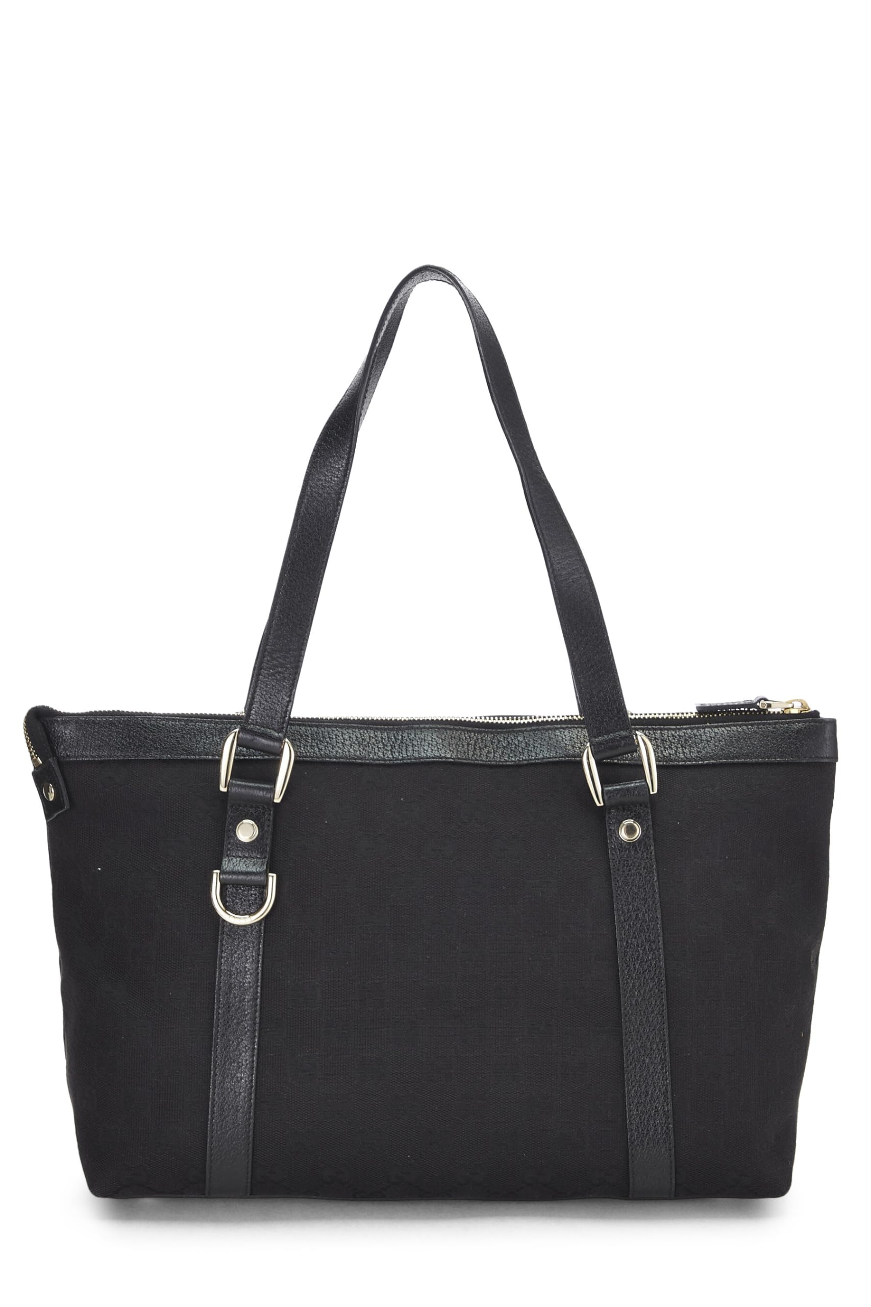 Gucci, Pre-Loved Black GG Canvas Abbey Zip Tote, Black