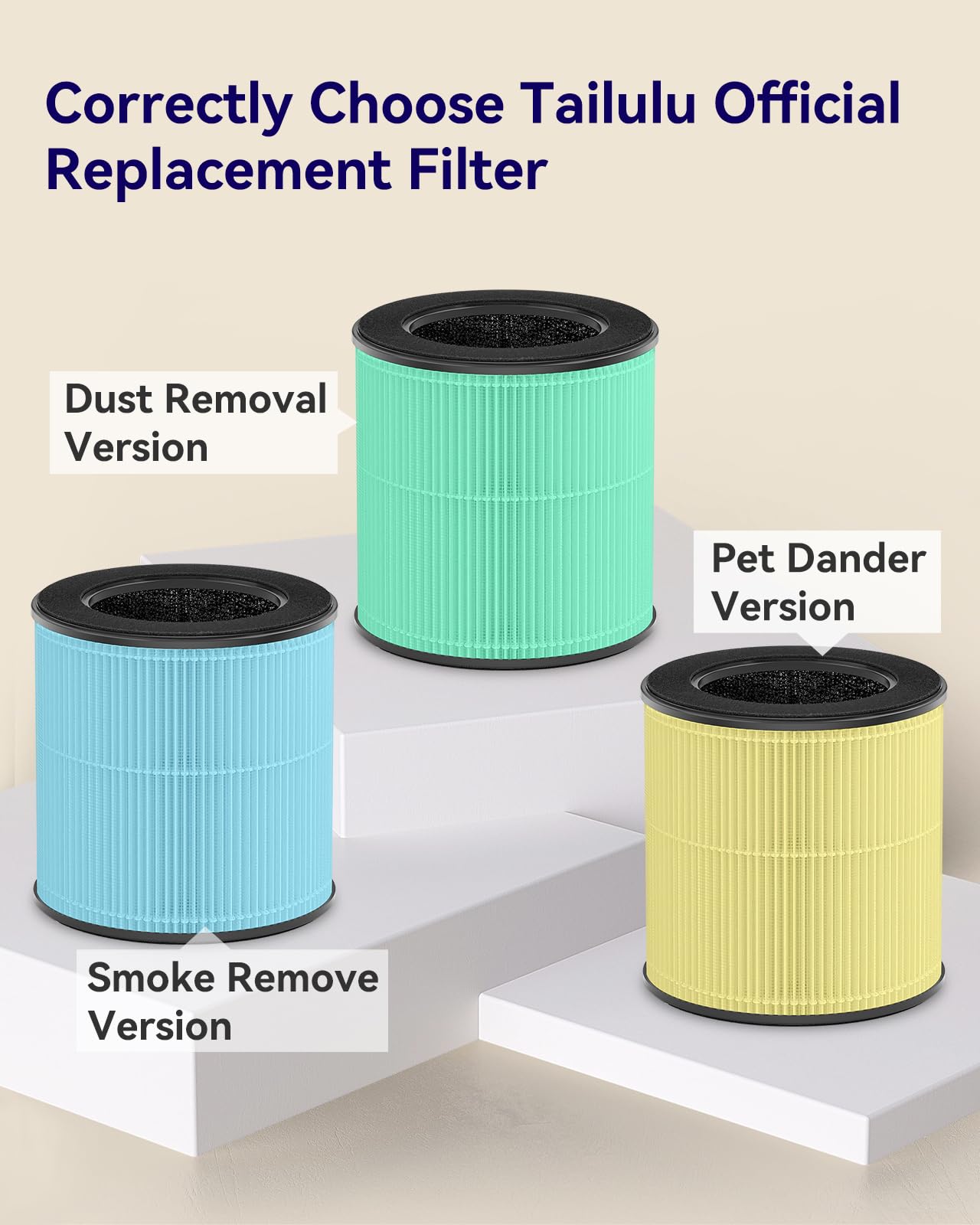 Air Purifiers for Bedroom Home Pets 1200 Ft², Tailulu H13 True HEPA Air Filter Portable Air Purifier with 12dB Sleep Mode, Speed Control, Timer, Quiet Air Cleaner For Odor Dust Smoke Pollen AP050