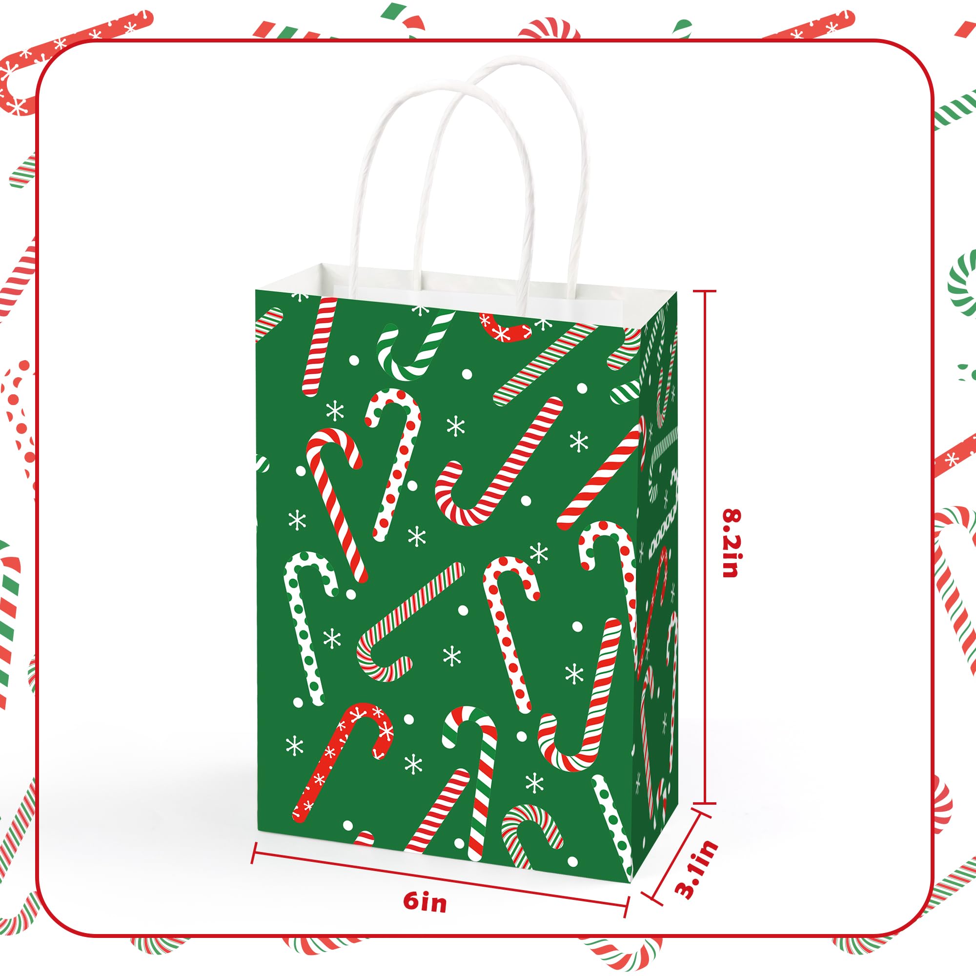 Christmas Gift Bags - 12 Pack Christmas Bags for Gifts - Small Christmas Gift Bags | Christmas Gift Baskets | christmas Treat Bags - Christmas Goodie Bag - Christmas Gifts for Kids Men Women