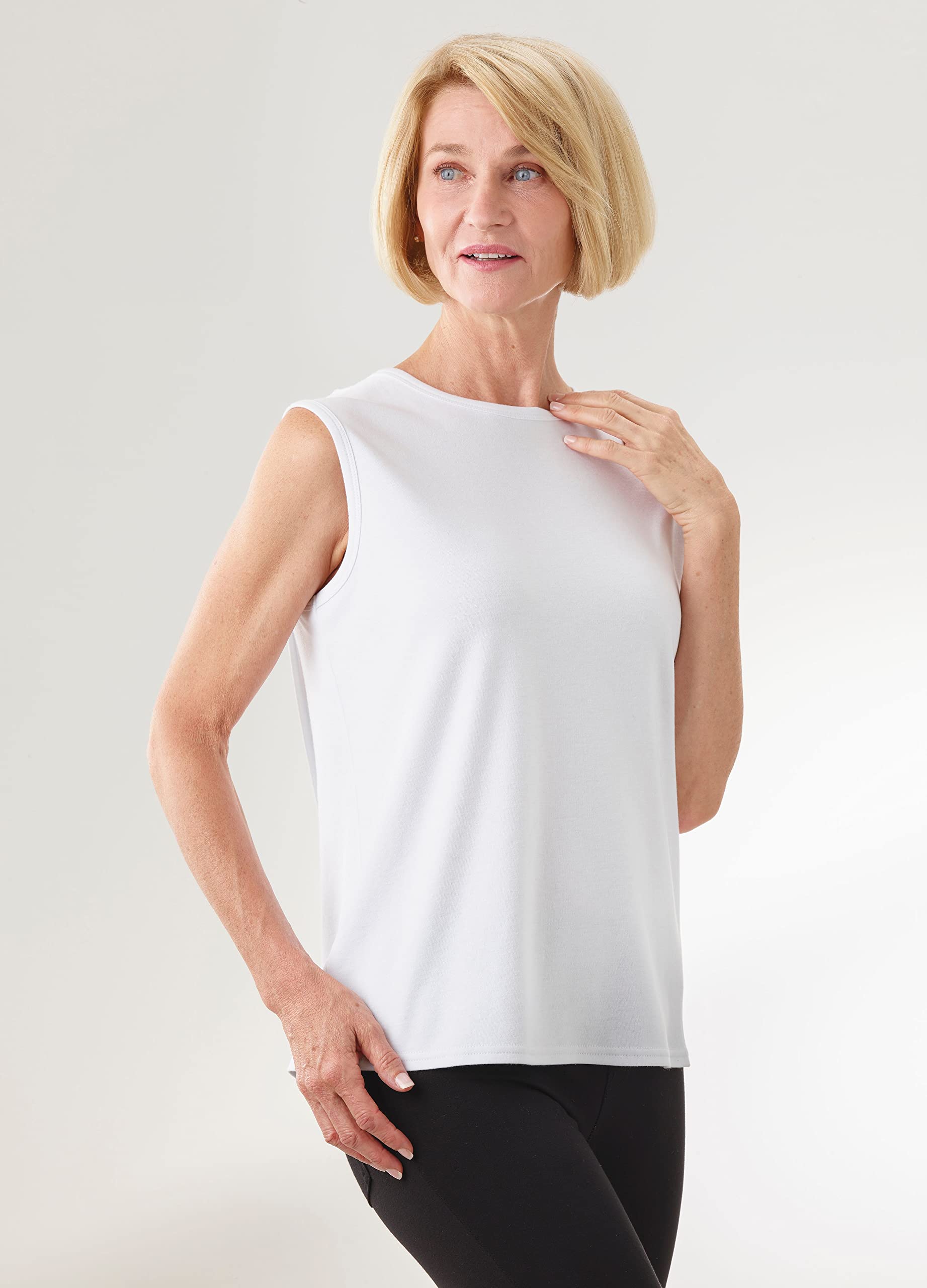 Silverts Women's Adaptive Open Back Sleeveless Top - 3 Pack - True White 2XL
