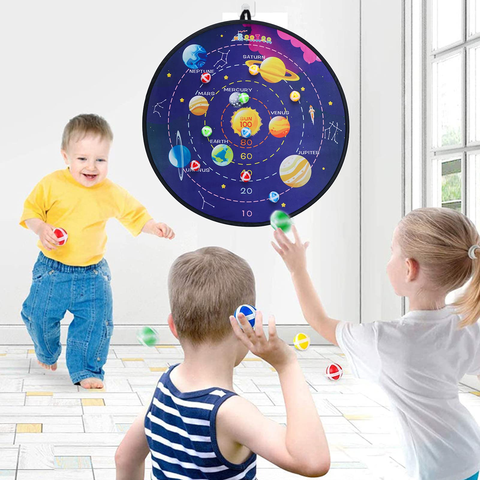 29" Large Dart Board for Kids, BooTaa Kids Dart Board with 12 Sticky Balls, Boys Toys, Indoor/Sport Outdoor Fun Party Play Game Toys, Birthday Gifts for 3 4 5 6 7 8 9 10 11 12 Year Old Boys Girls