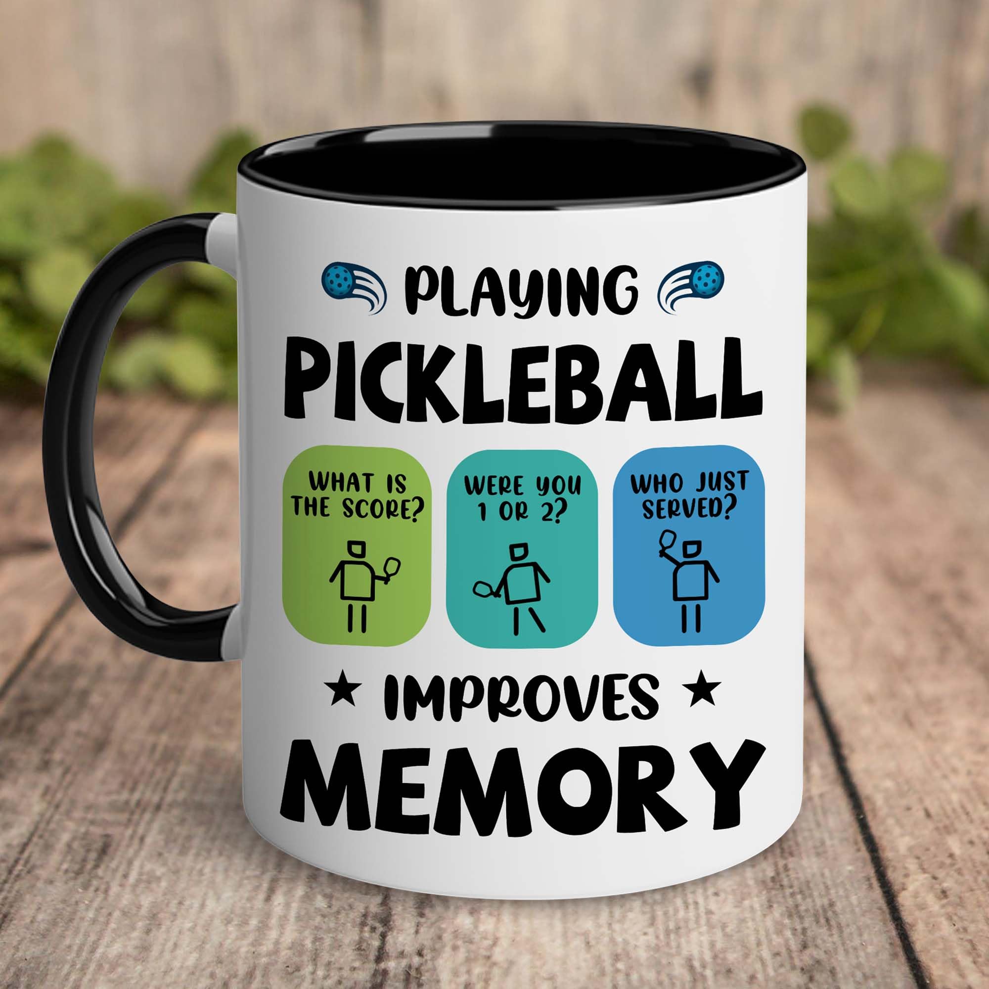 CAYVUSUA Pickleball Gifts - Pickleball Mug - Playing Pickleball Improves Memory Pickleball Ceramic Mug 11 OZ - Pickleball Gifts For Men, Women, Pickleball Lover - Christmas Sport Day Birthday Gifts