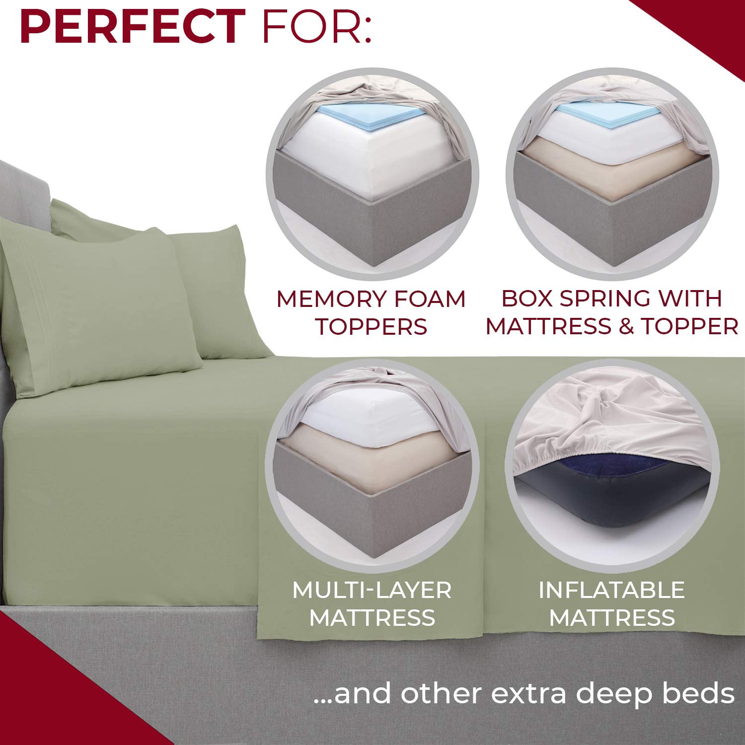 12 Pack of Mellanni Extra Deep Pocket Twin Sheet Set (Twin, Spa Mint)