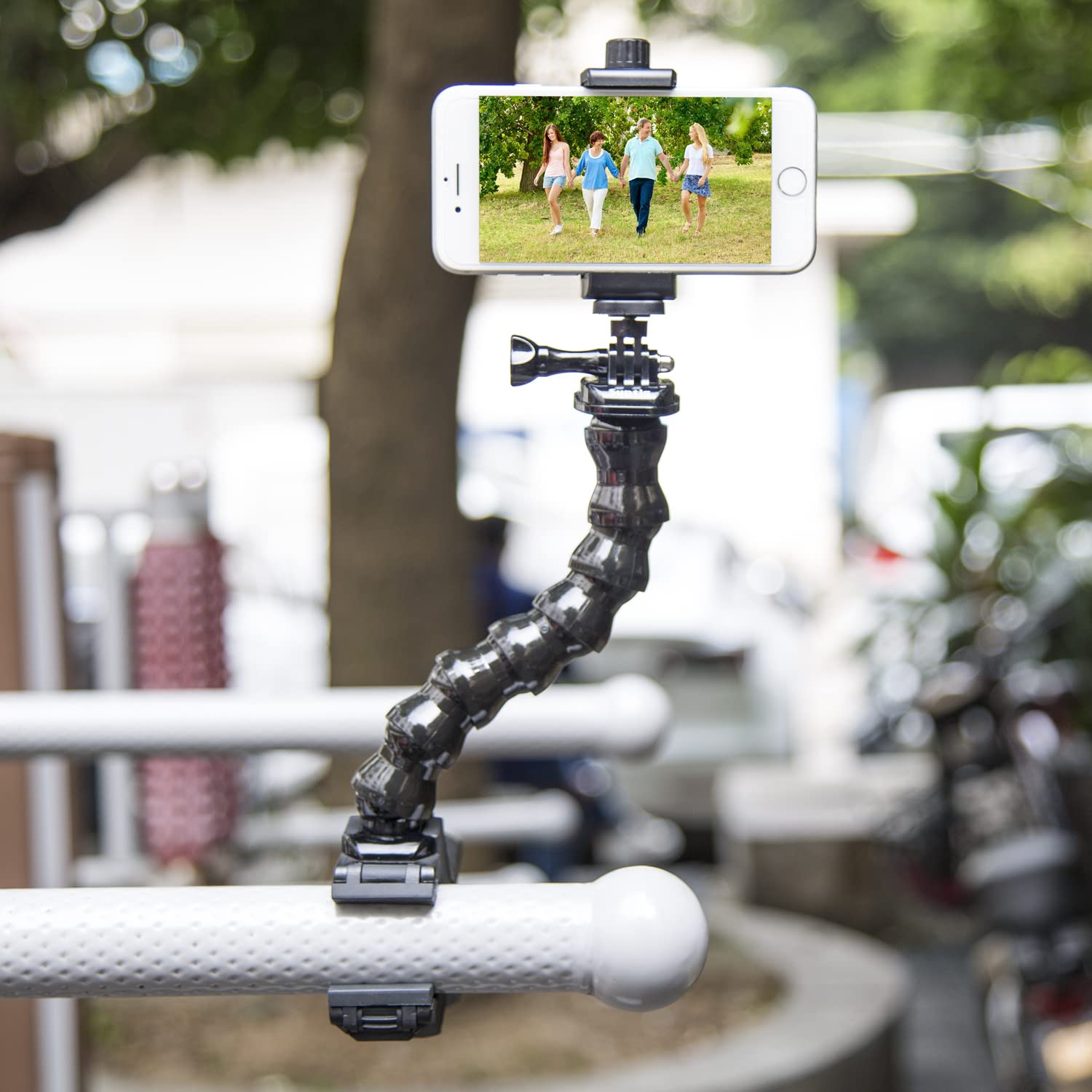 Suptig Phone Holder Desk Gooseneck Mount, Cell Phone Clamp Clip for Pole, Mount Stand, Compatible for iPhone 16 Plus iPhone 15 Pro 14 Plus Xs Max XR X 8 7 6 6s Plus and Other 4-7'' Device