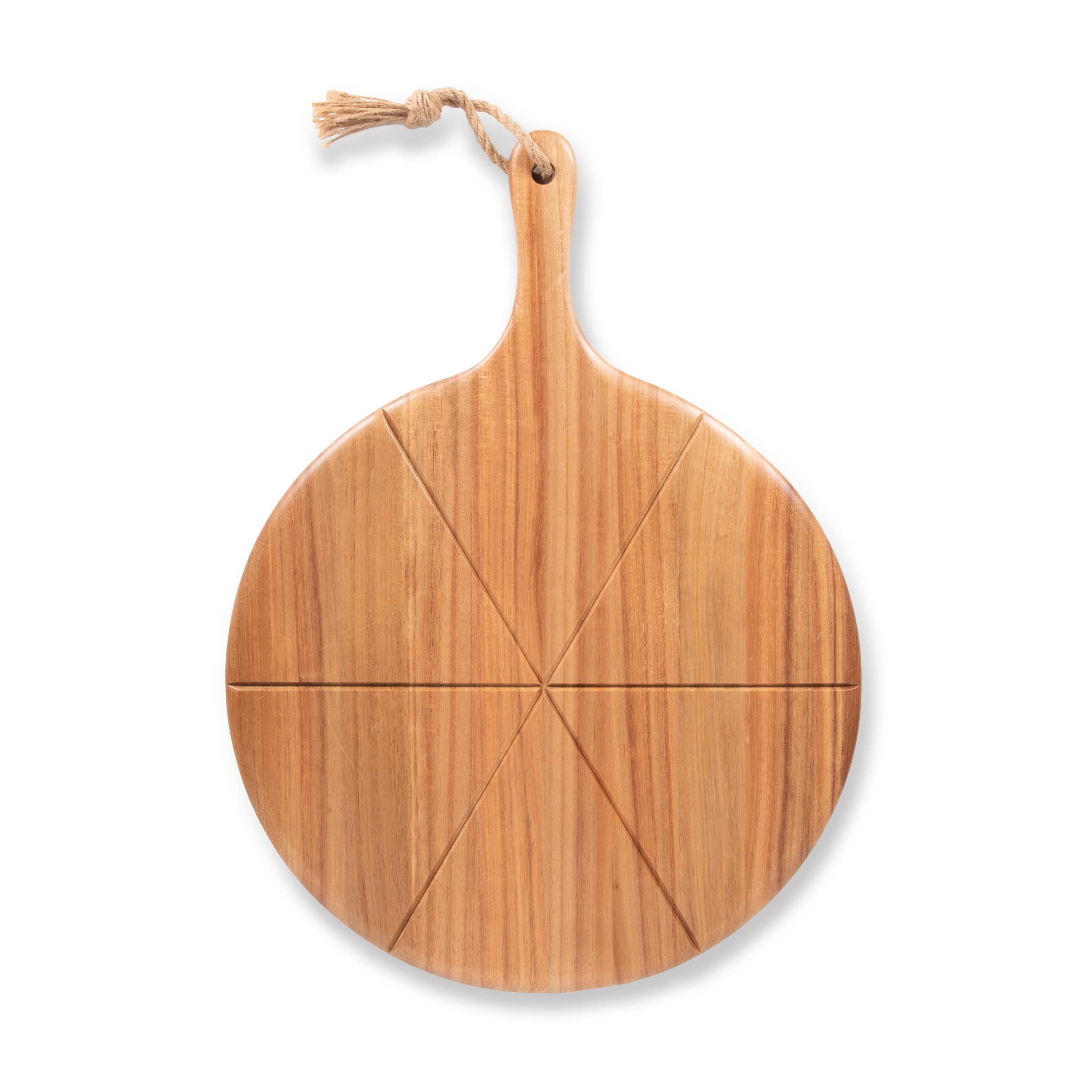 PICNIC TIME Napoletana Cutter Peel, Pizza Paddle Serving Board, (Acacia Wood), 22.3 x 16.5 x 0.6