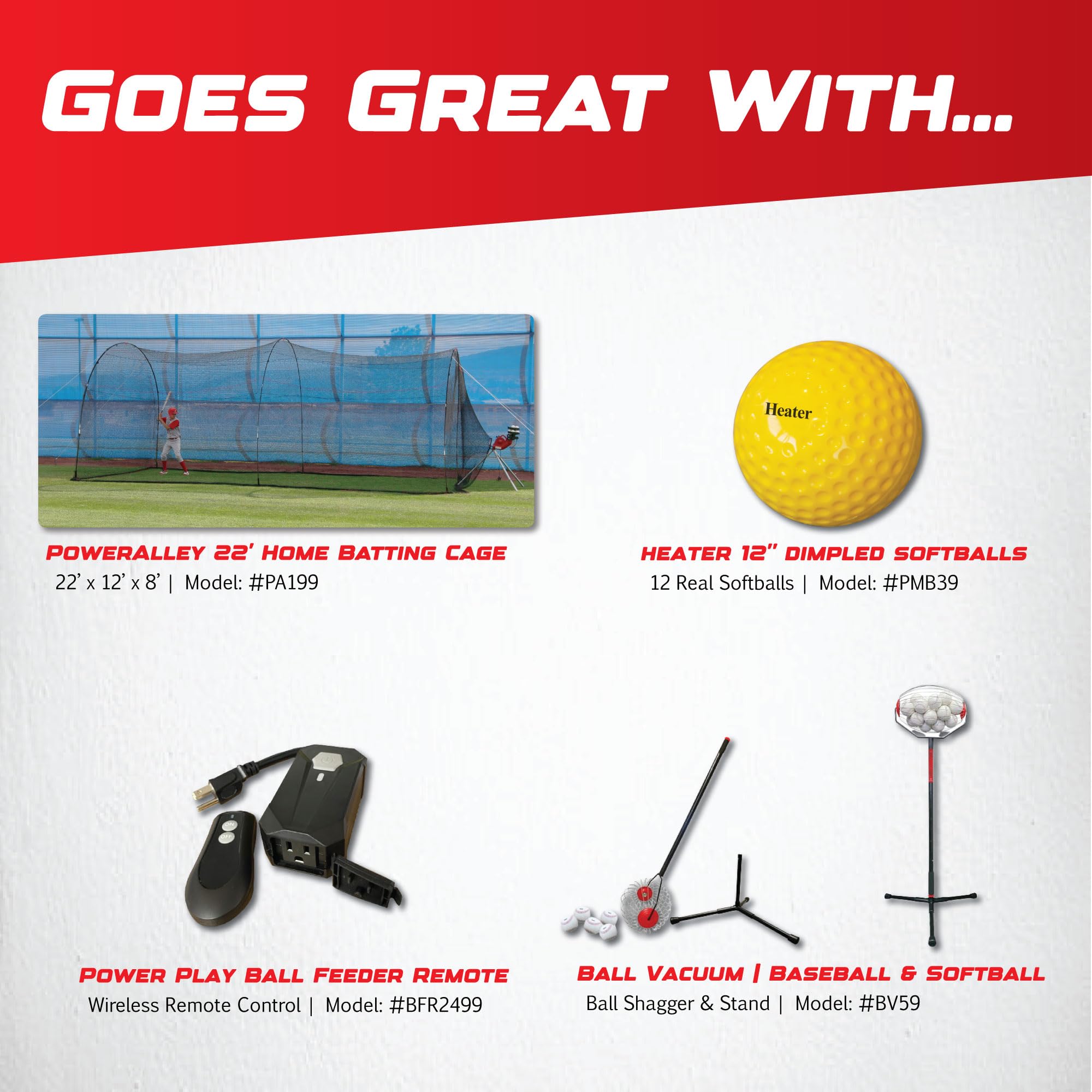 Heater Sports Softball Pitching Machine with 9 Ball Automatic Feeder