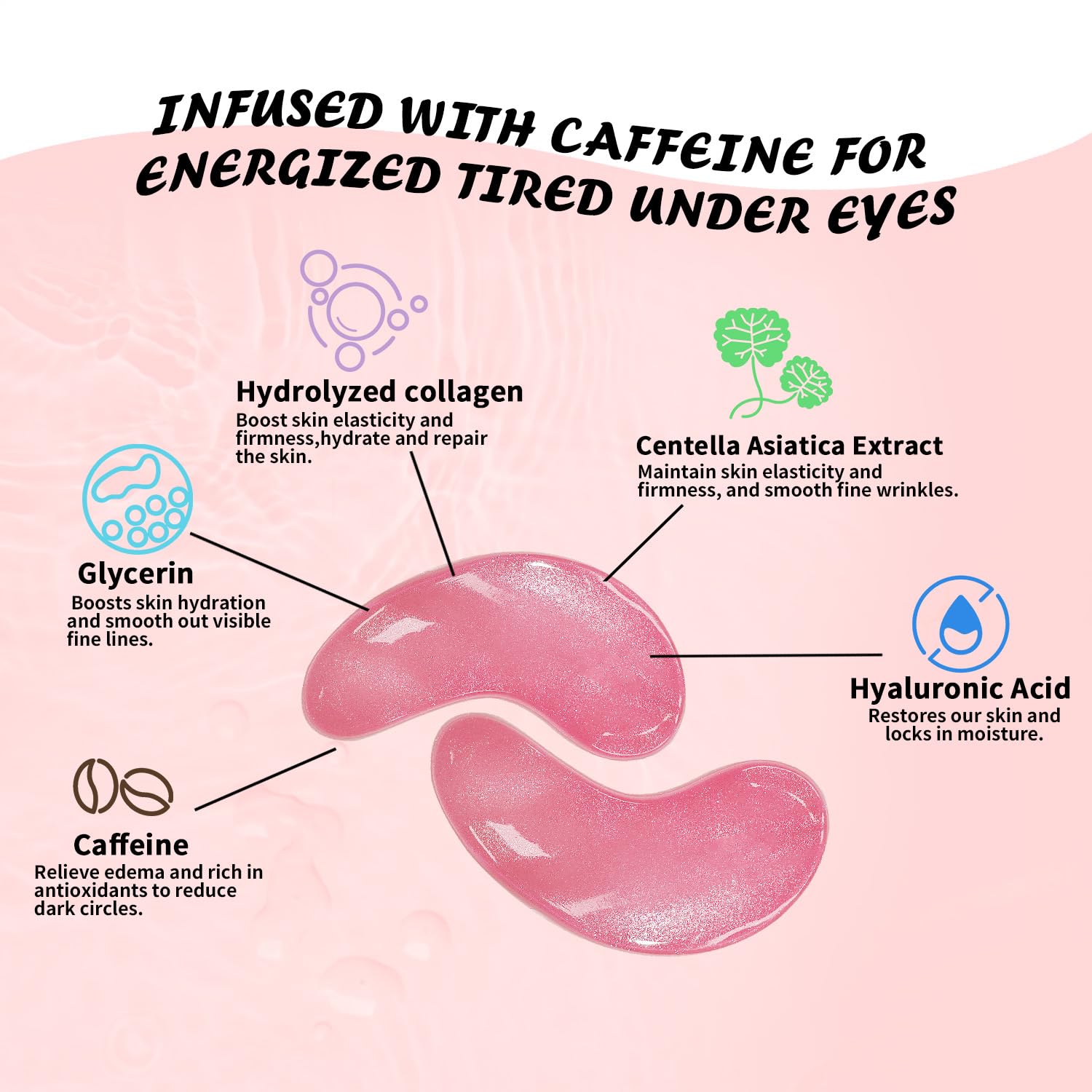 Maskiss Under Eye Patches (50 Pairs), Caffeine Eye Masks for Dark Circles Puffy Eyes Undereye Bags, Collagen Eye Patches for Wrinkles and Puffiness, Skin Care Gift for Her