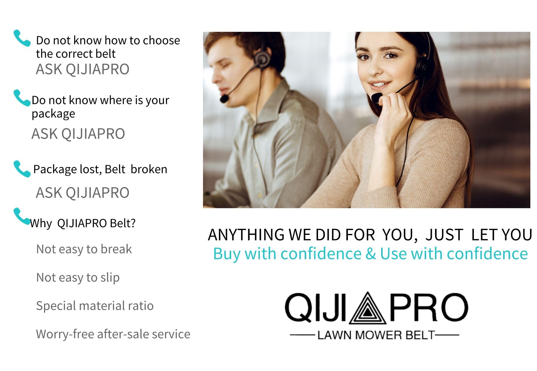 QIJIAPRO Lawn Mower Tractor Tiller Aramid Cord Belt 1/2" x 42" for MTD 754-0428 954-04283651-88 754-0116 754-0207 954-0207 Craftsman M202 STD324420; Toro 1550 7-1156; Troy-Bilt 1108475 1716570