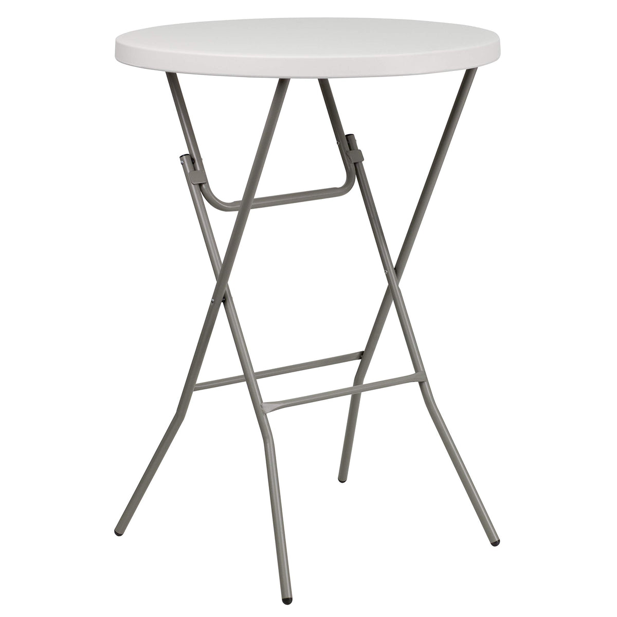 Flash Furniture Kathryn 2.63' Round Folding Bar Height Table for Parties and Commercial Events, Indoor/Outdoor Plastic Bar Height Folding Table, White