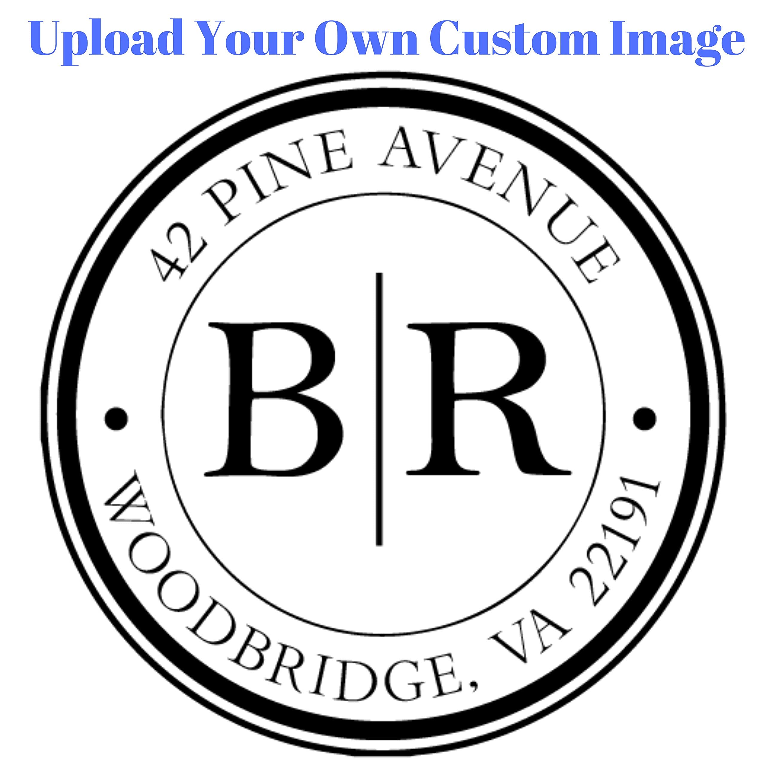 2" Logo Stamp - Custom Stamp - Personalized Business Stamp Self-Inking Black Red Blue Black Ink - Custom Round Text Business Stamp Large 2 Inch Stamper