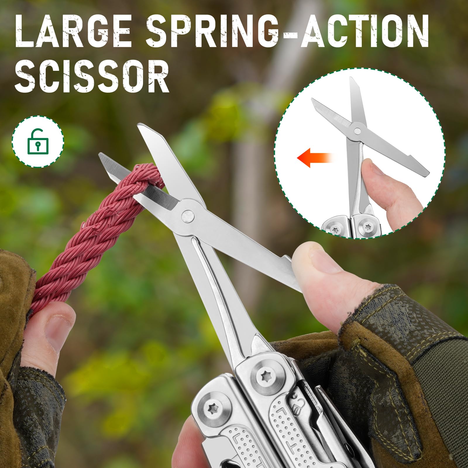 BIBURY Multitools Pliers Pro BI2049, Multi Tool Foldable Pliers with Large Saw Blade, Wire Cutters, Upgraded Multi Tool w/Scissors and Screwdirver Set, Ideal for Camping, Outdoor Survival, Repairing